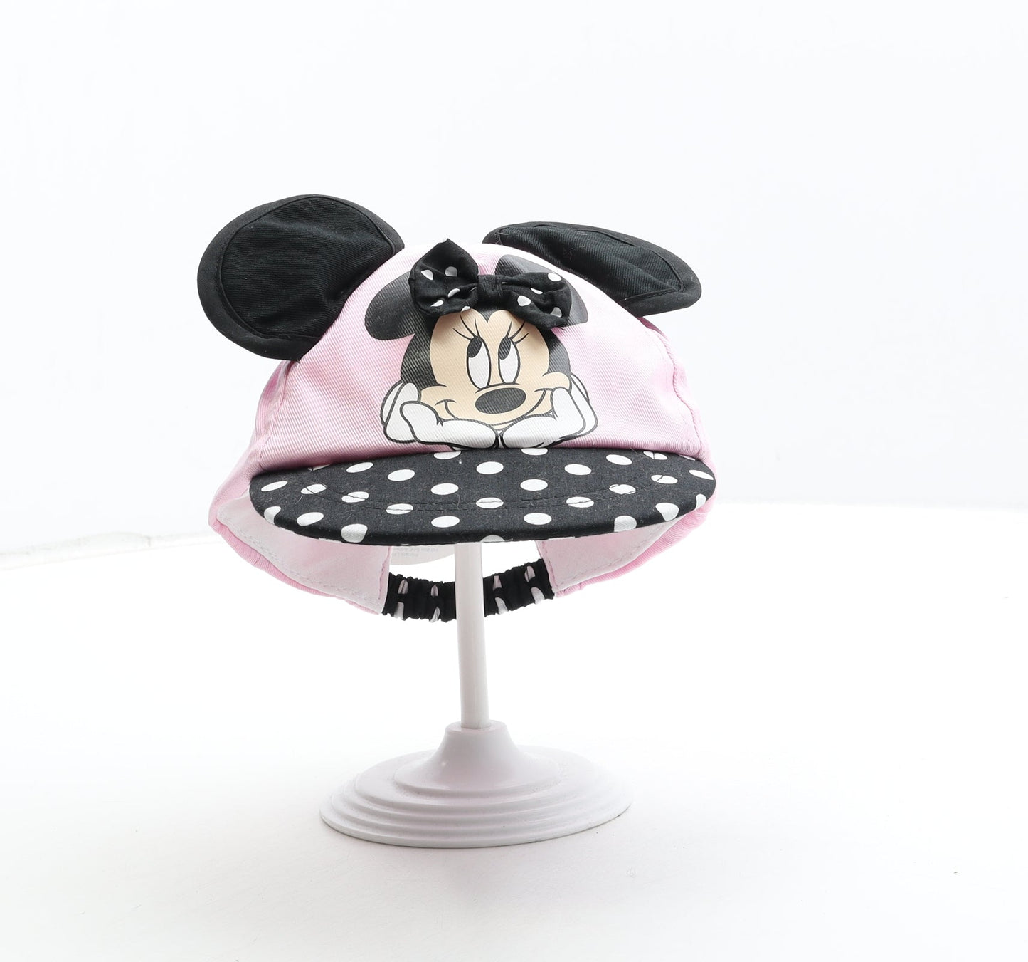 Primark Girls Pink Polka Dot Cotton Baseball Cap Size S - Minnie Mouse