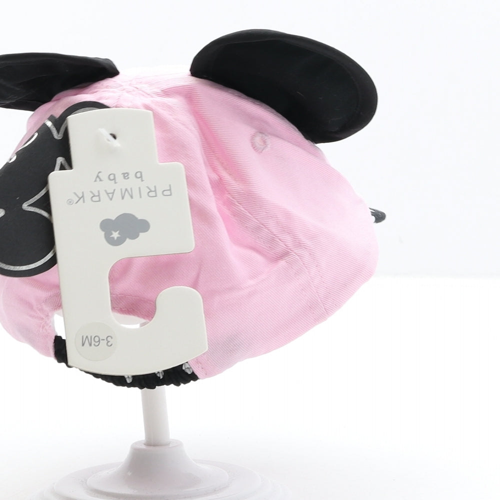 Primark Girls Pink Polka Dot Cotton Baseball Cap Size S - Minnie Mouse