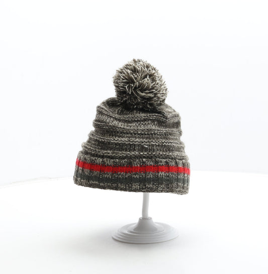 F&F Boys Brown Acrylic Bobble Hat Size S