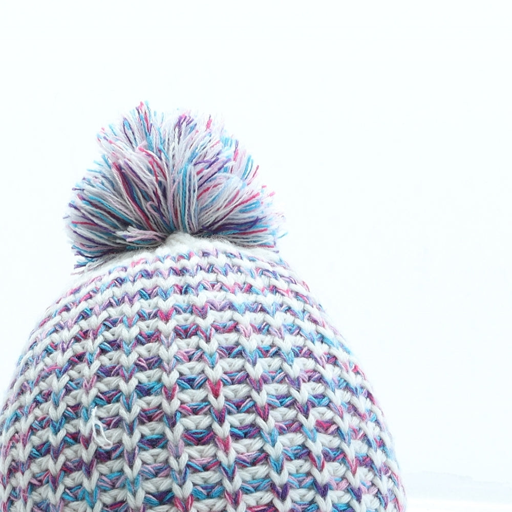 Pep&Co Girls Pink Acrylic Bobble Hat One Size - Pom Pom