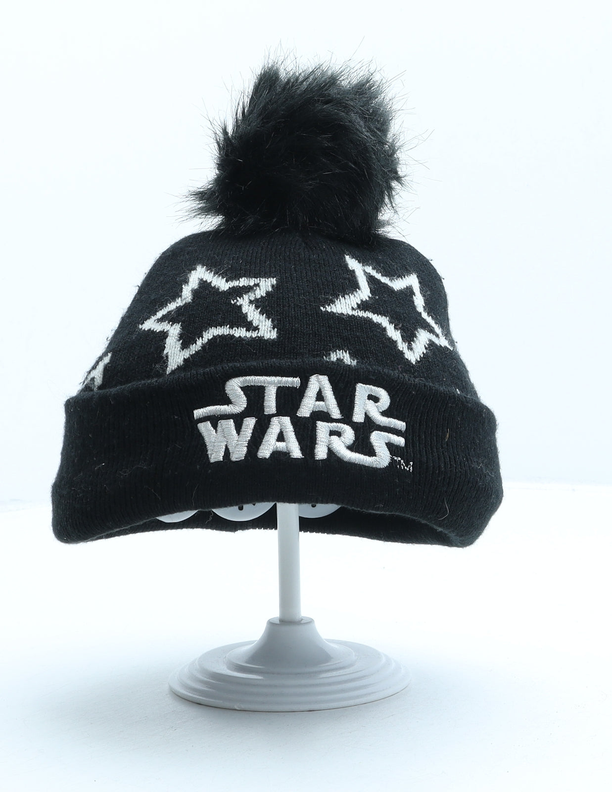 George Boys Black Geometric Acrylic Bobble Hat One Size - Star Wars