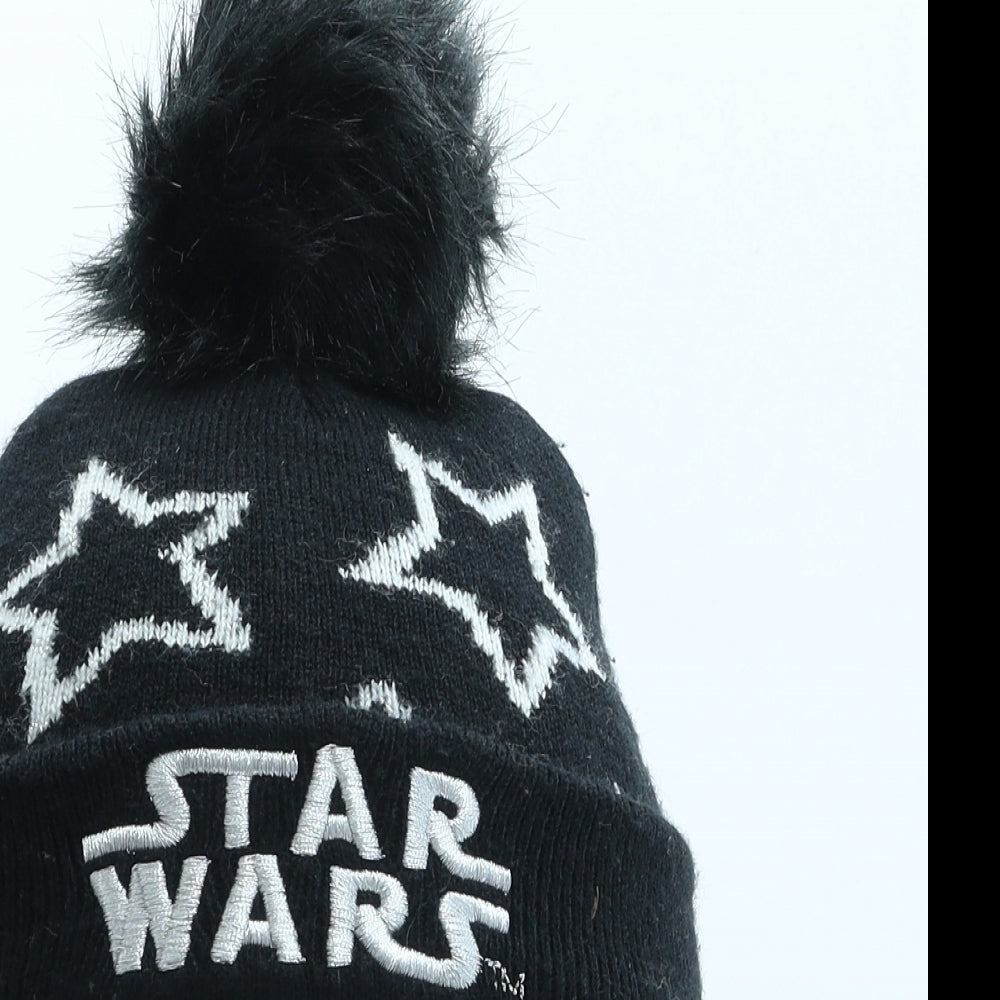 George Boys Black Geometric Acrylic Bobble Hat One Size - Star Wars