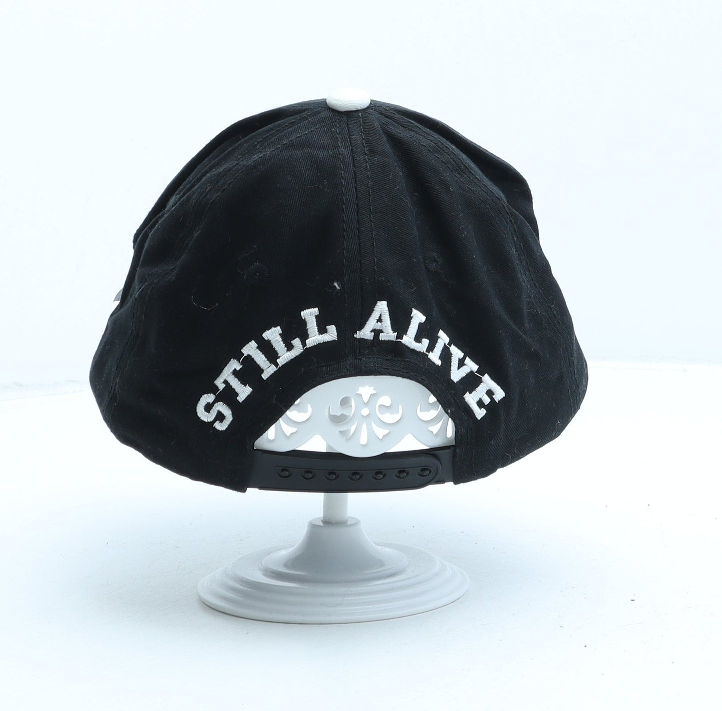 Preworn Boys Black Geometric Cotton Snapback One Size - Panda