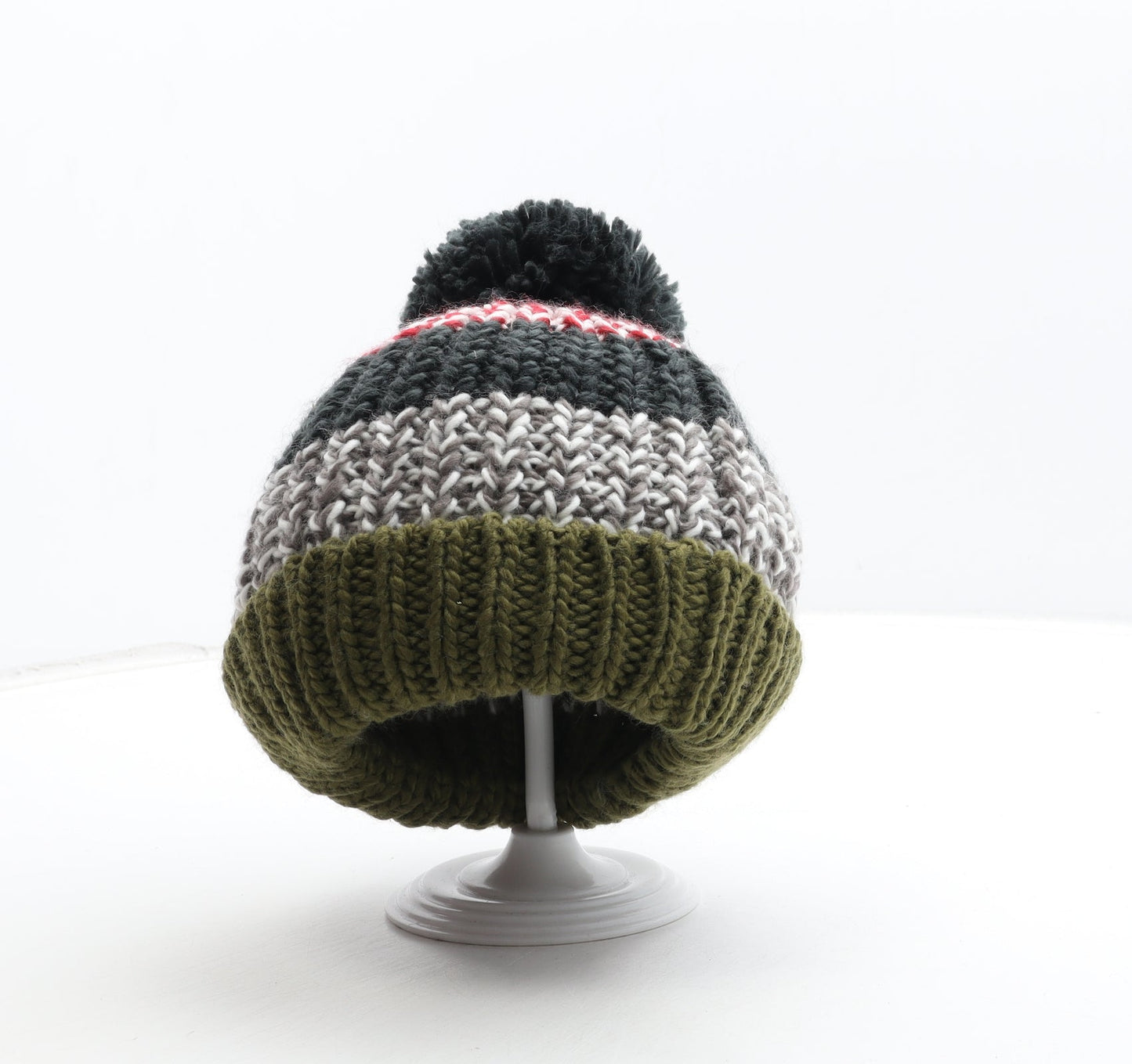 Preworn Boys Multicoloured Colourblock Acrylic Bobble Hat Size S