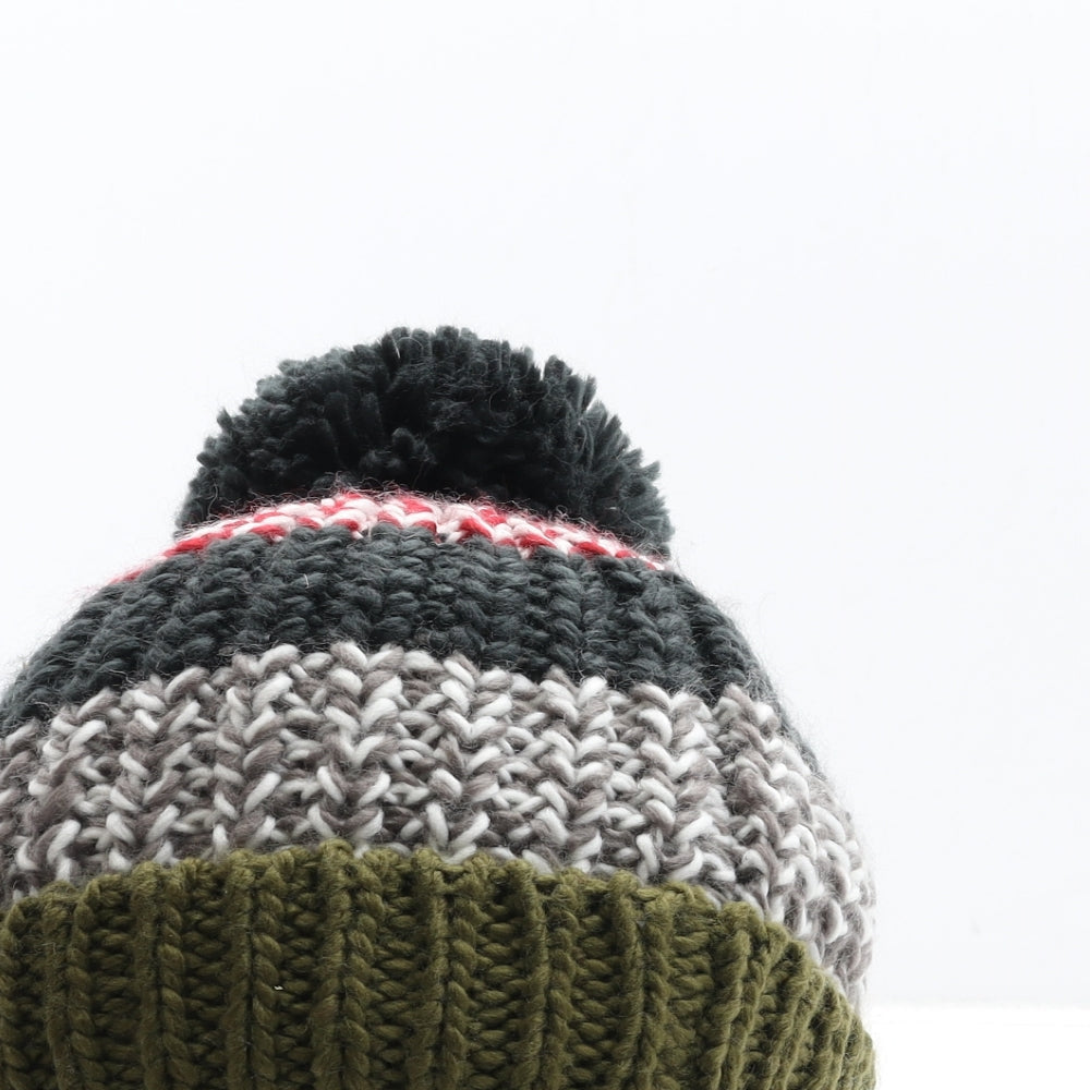 Preworn Boys Multicoloured Colourblock Acrylic Bobble Hat Size S
