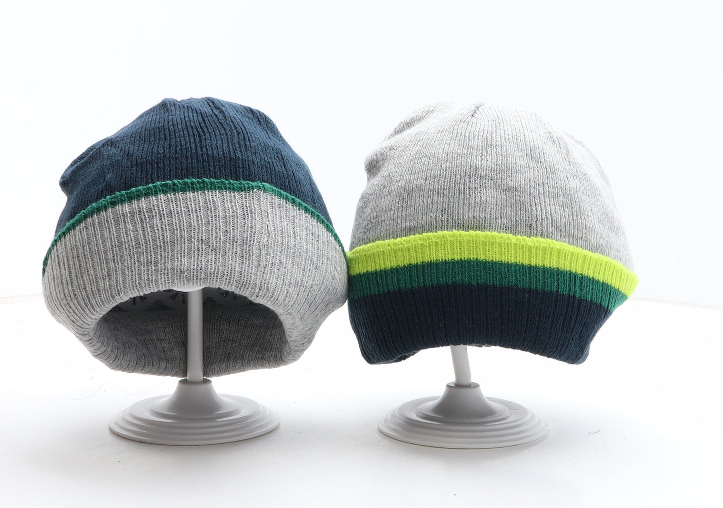 Preworn Boys Multicoloured Acrylic Beanie One Size - Pack of 2