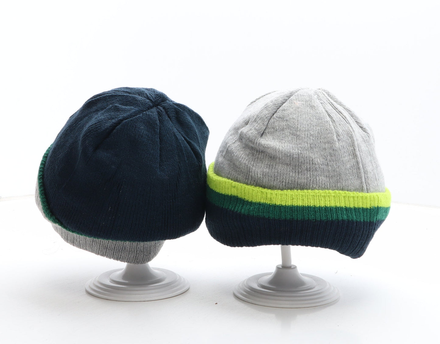 Preworn Boys Multicoloured Acrylic Beanie One Size - Pack of 2