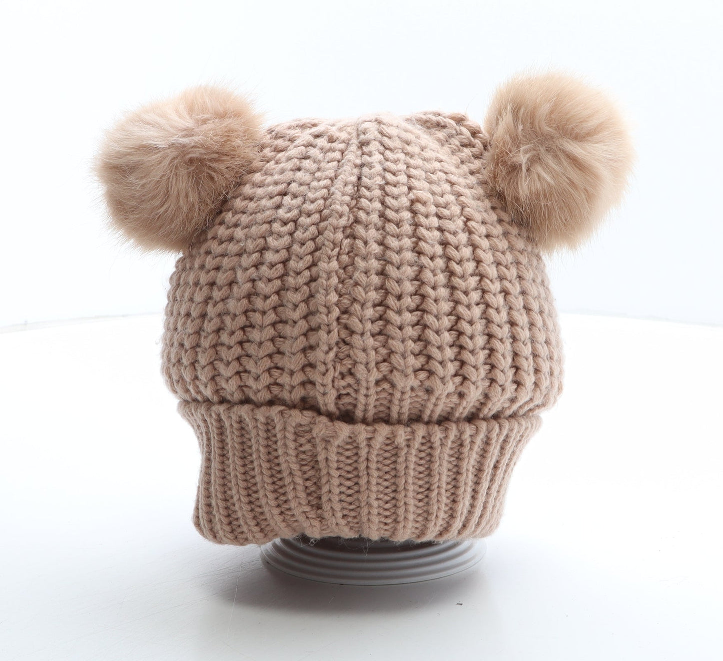Preworn Girls Pink Acrylic Bobble Hat One Size