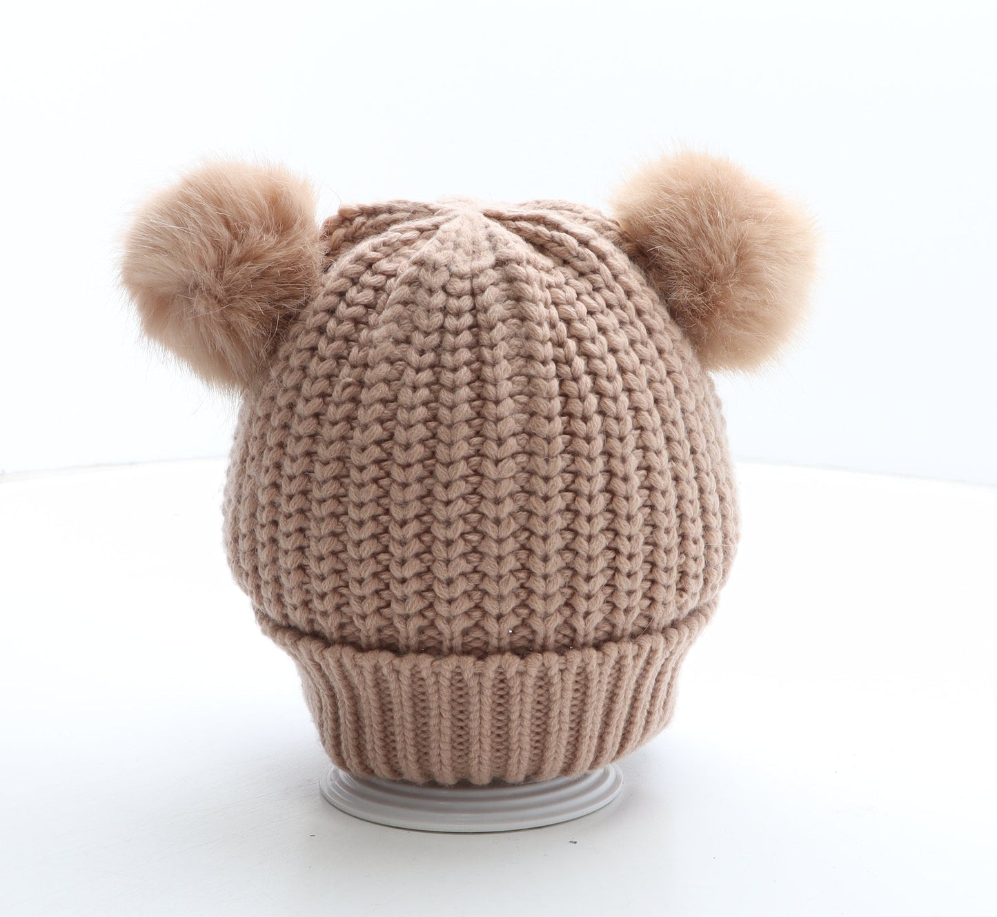 Preworn Girls Pink Acrylic Bobble Hat One Size