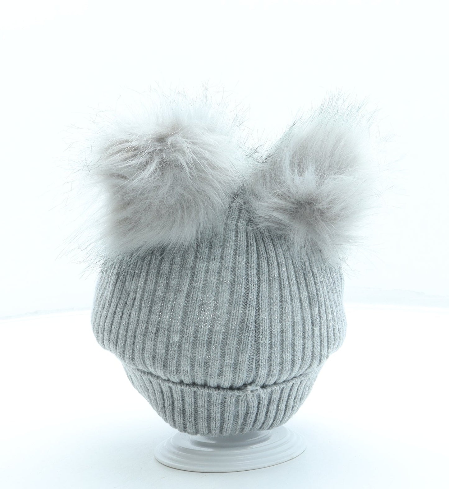 PEP&CO Girls Grey Polyester Bobble Hat One Size - Pom Pom