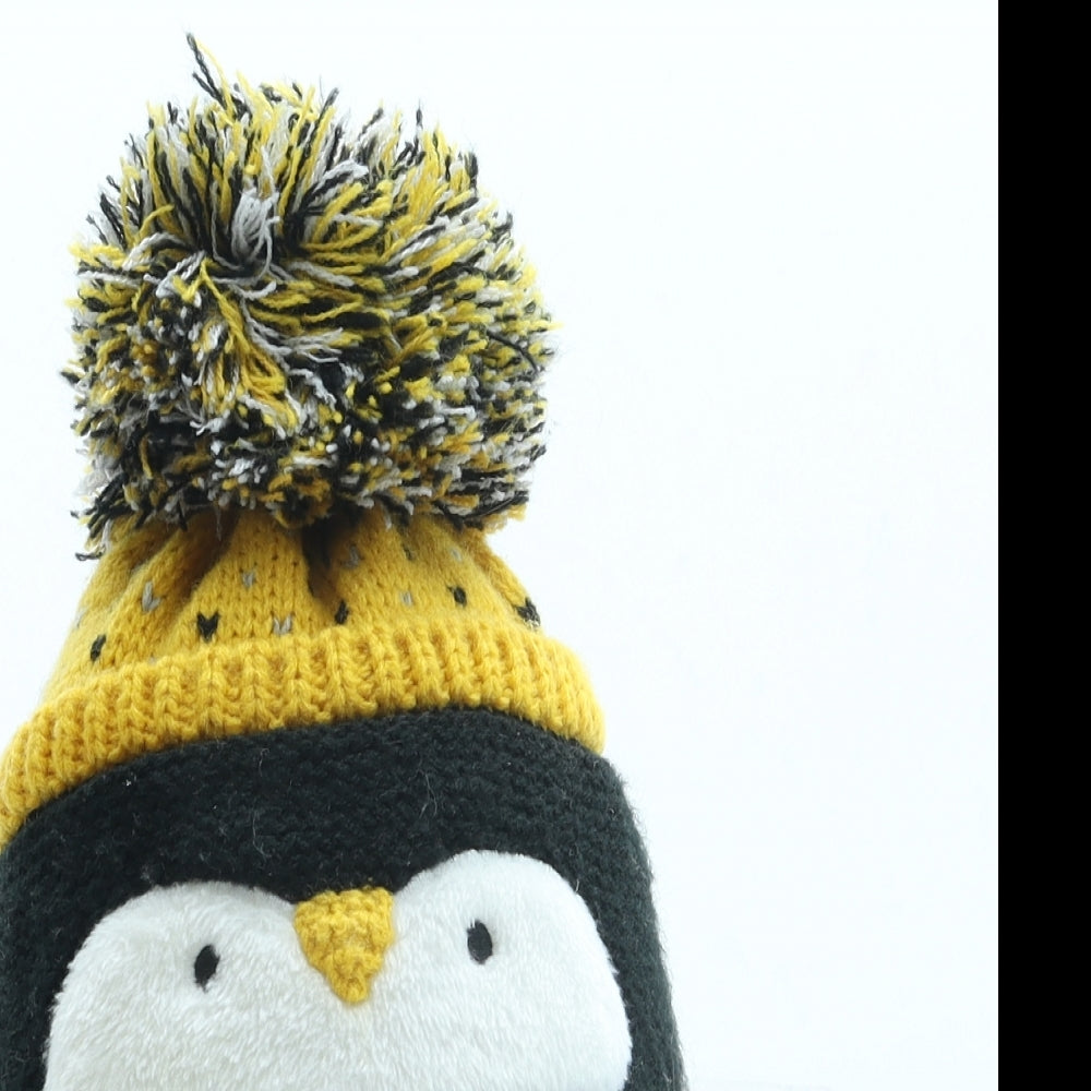 F&F Boys Black Acrylic Bobble Hat One Size - Penguin