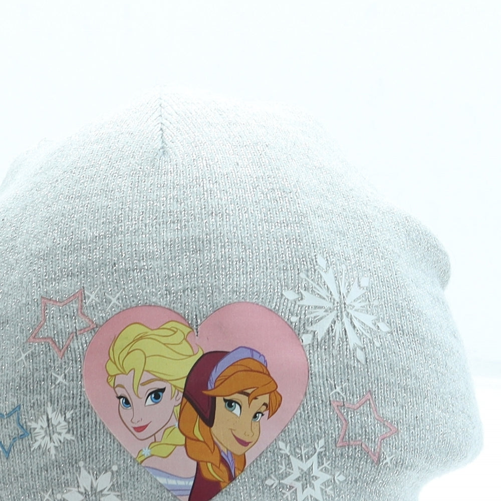 Primark Girls Grey Acrylic Beanie One Size - Frozen