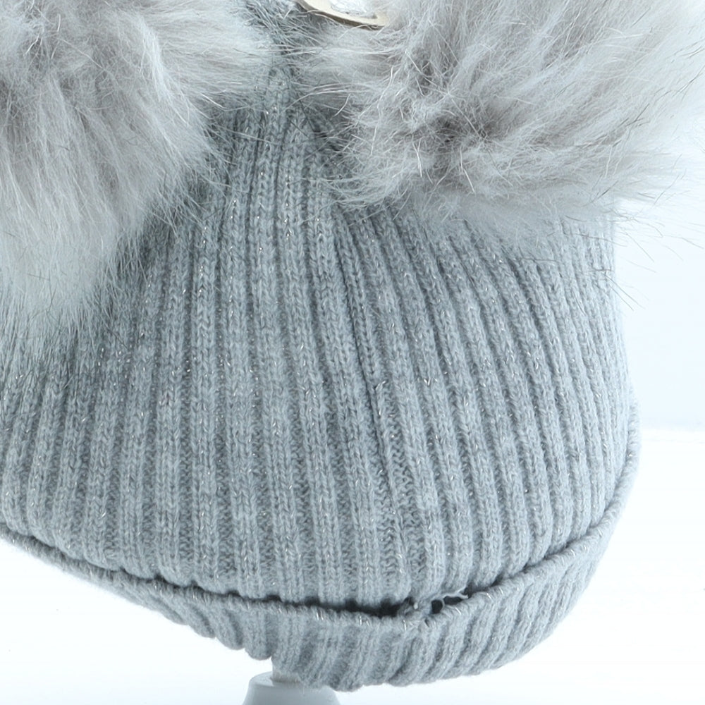PEP&CO Girls Grey Polyester Bobble Hat One Size