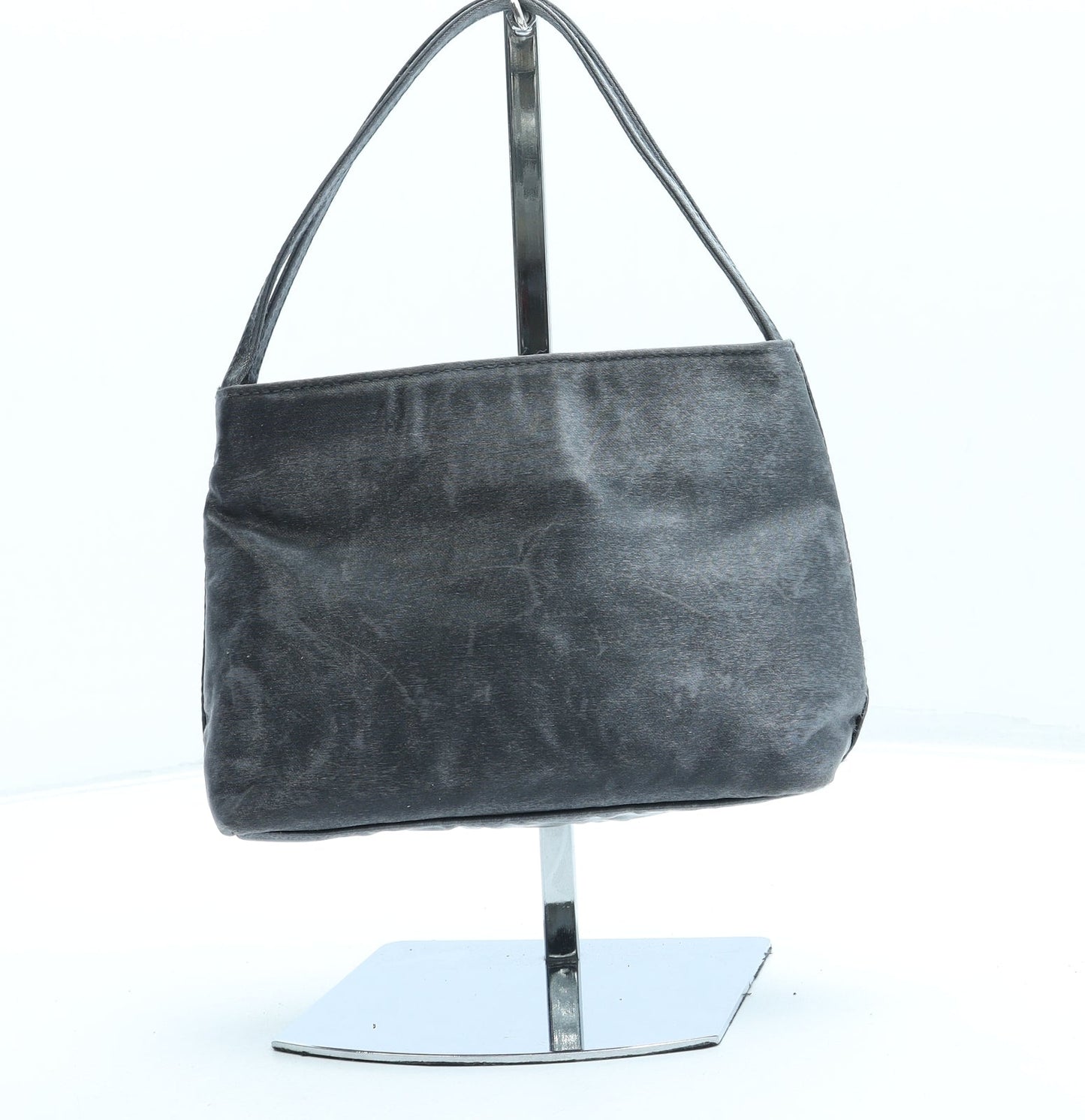 Preworn Womens Grey Polyester Top Handle Bag Size Small