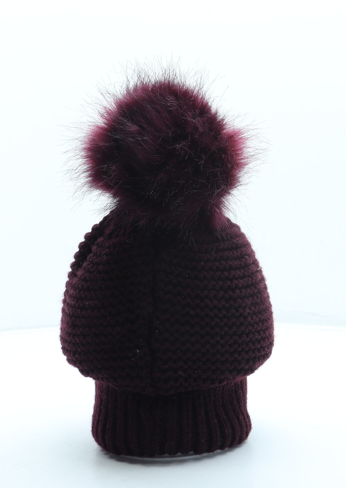 Primark Womens Red Acrylic Bobble Hat One Size - Pom Pom