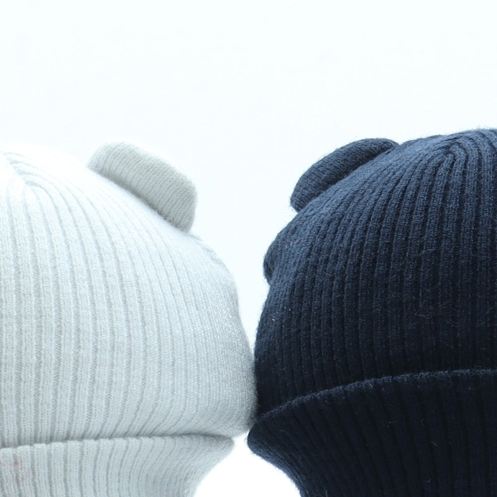 George Boys Blue Polyester Beanie One Size - Bear ears