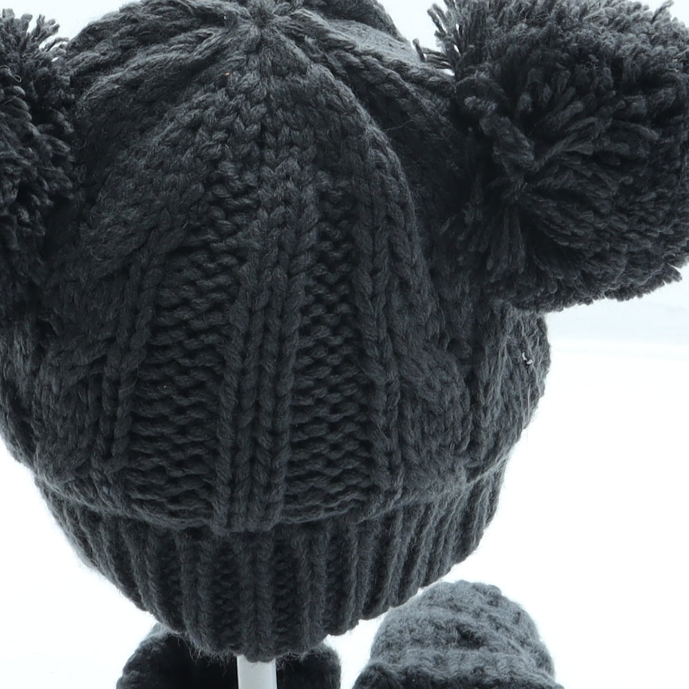 F&F Boys Grey Acrylic Bobble Hat One Size - Pom Pom
