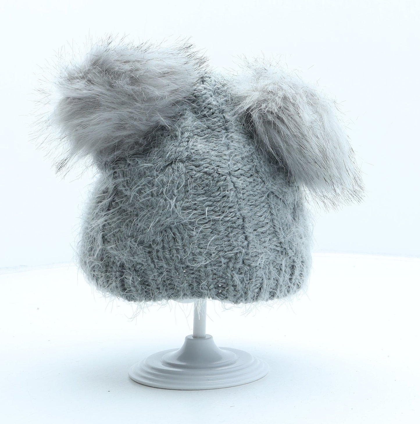 Primark Girls Grey Acrylic Bobble Hat One Size