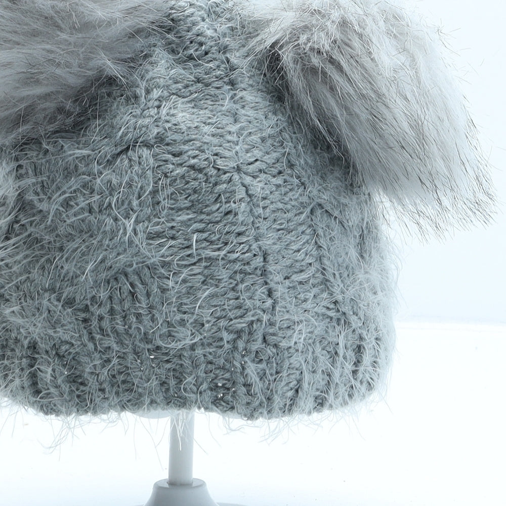 Primark Girls Grey Acrylic Bobble Hat One Size