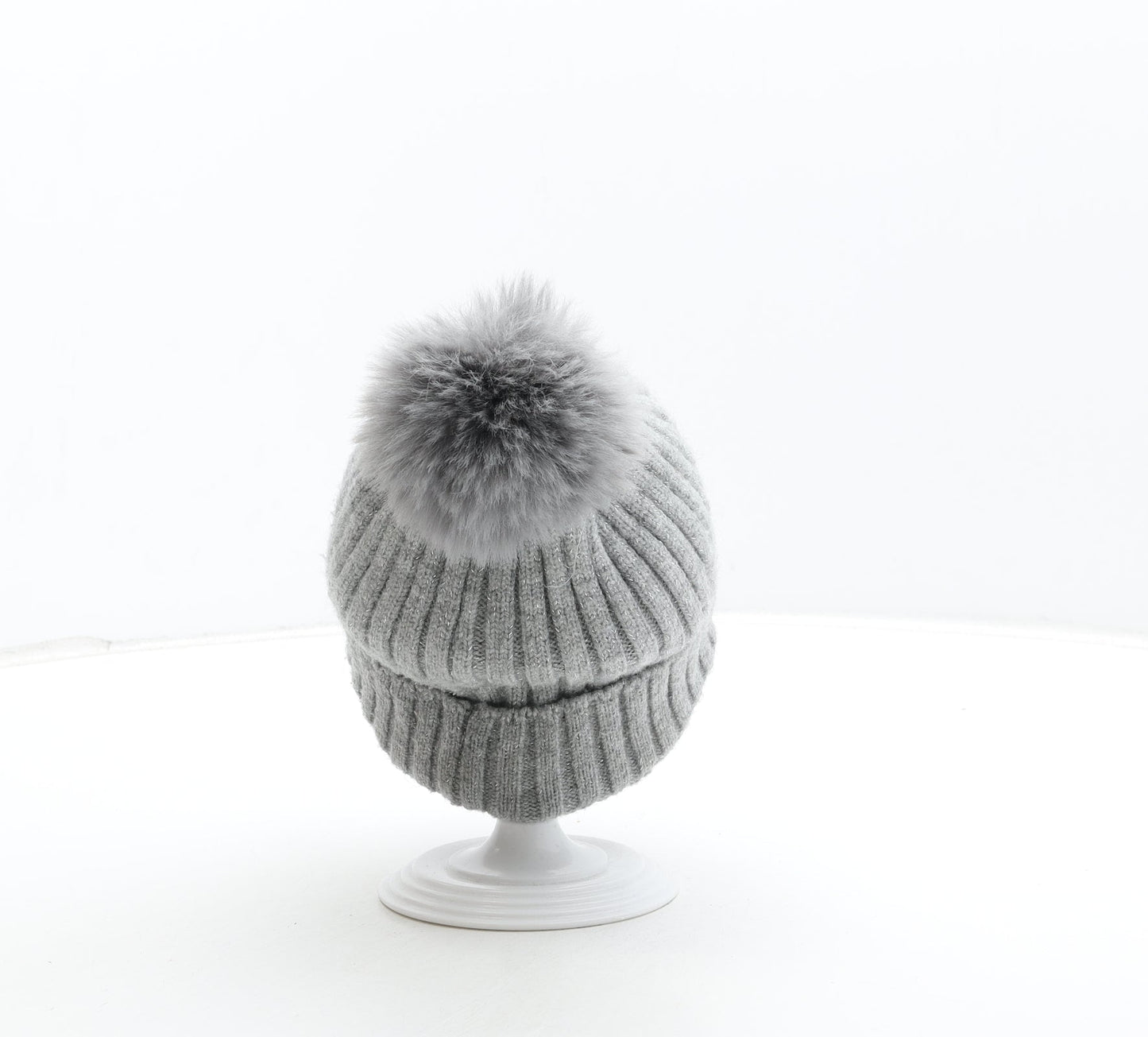 Primark Boys Grey Acrylic Bobble Hat Size M