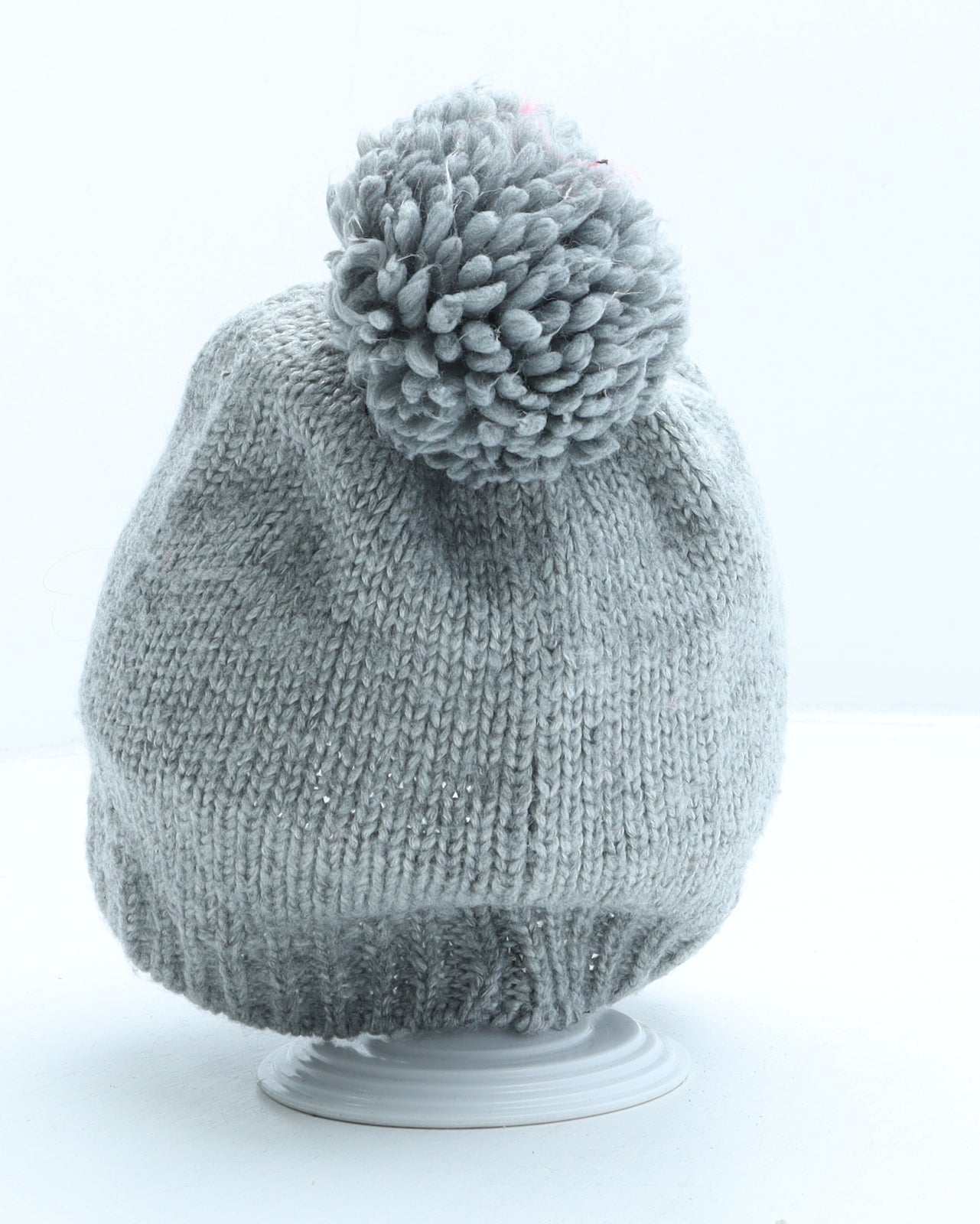 H&M Womens Grey Acrylic Bobble Hat One Size