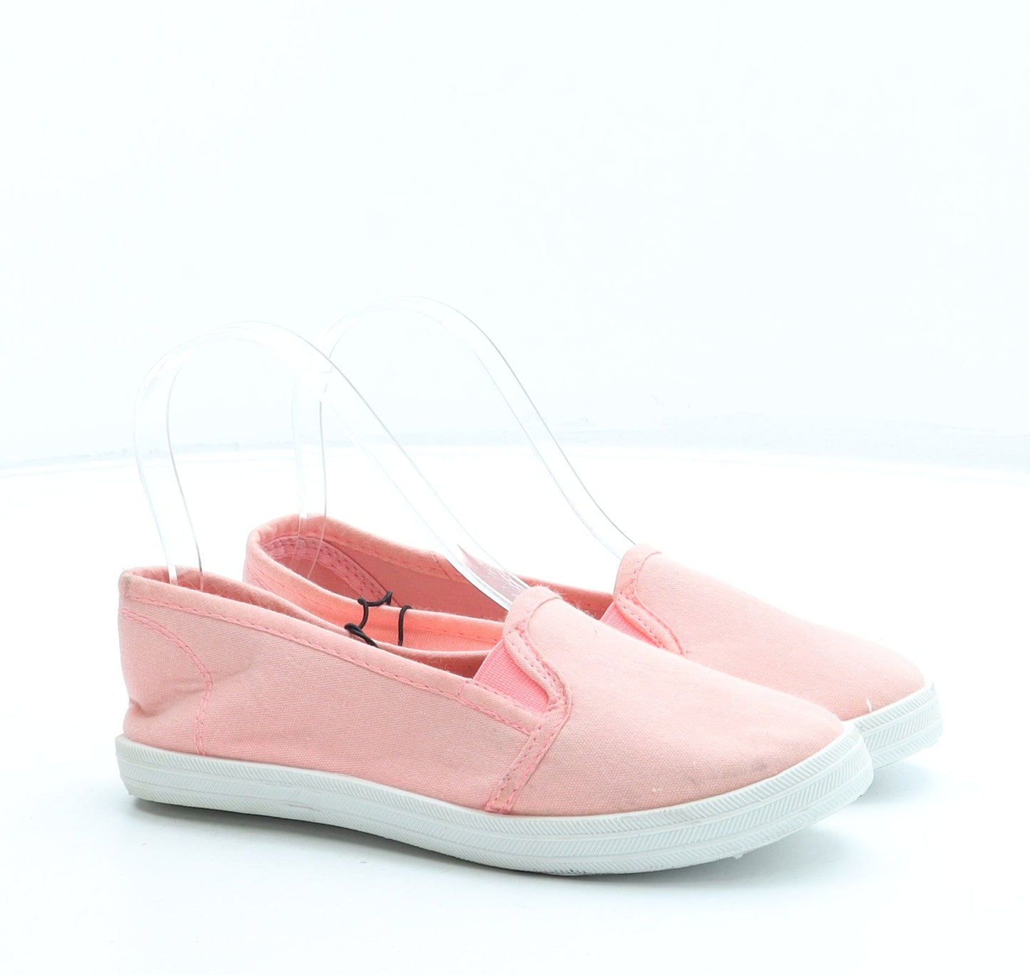 Pep&Co Girls Pink Fabric Slip On Flat UK 1