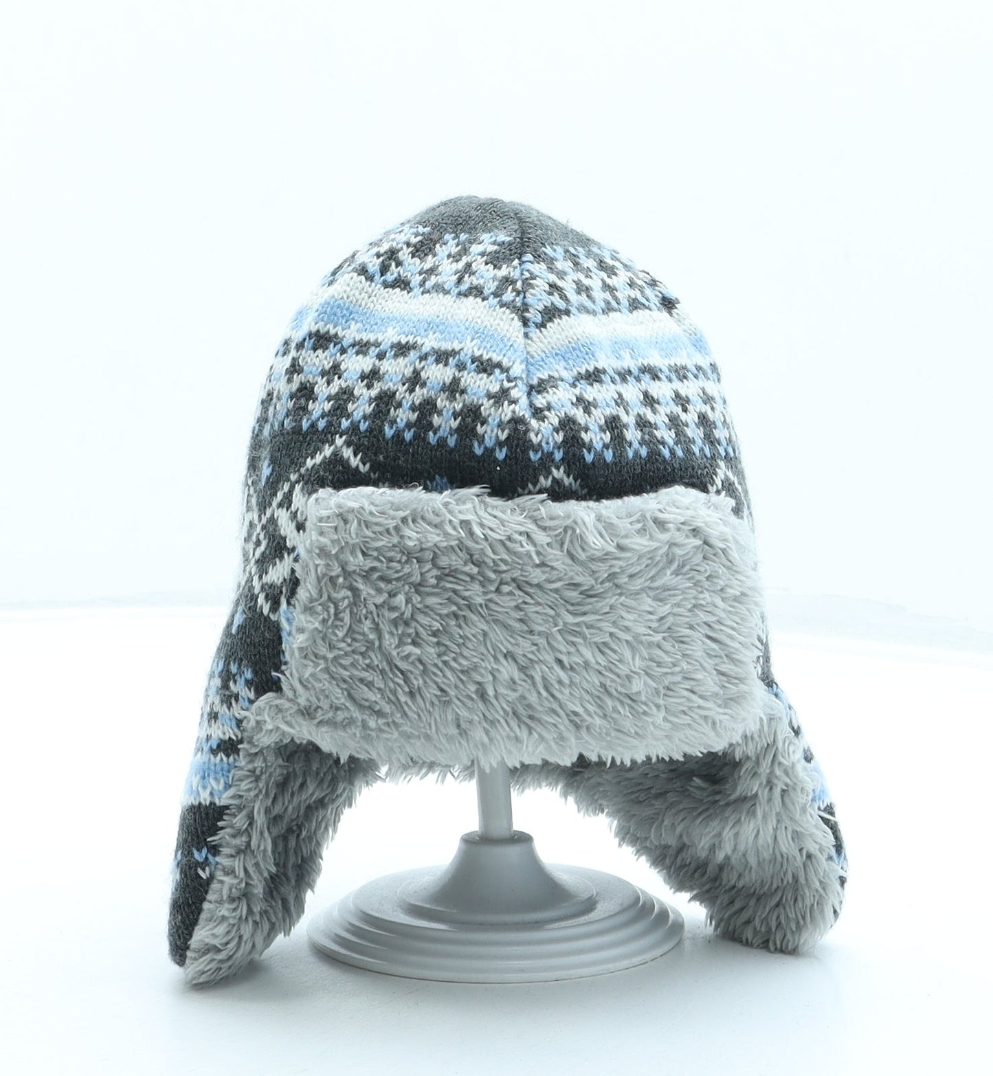George Boys Blue Fair Isle Acrylic Bonnet One Size