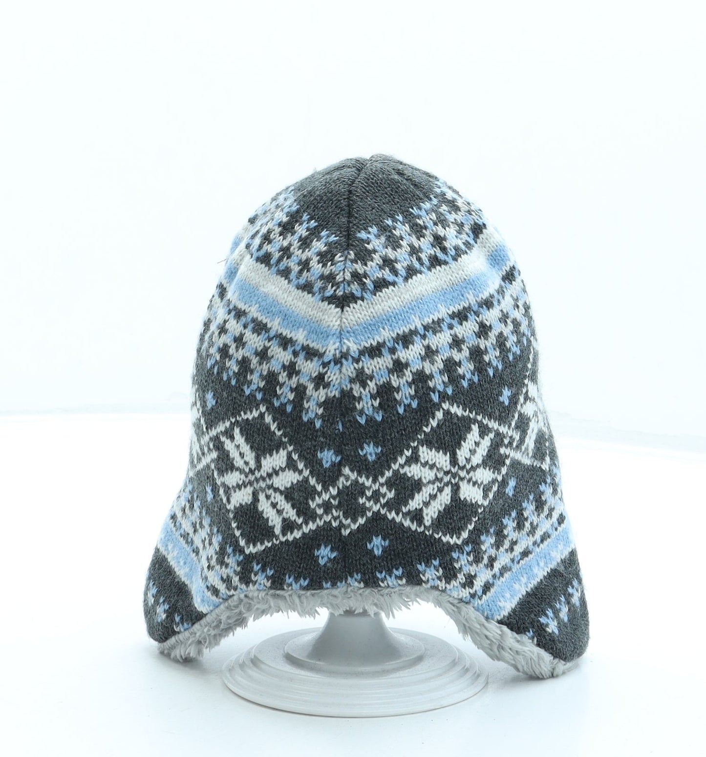 George Boys Blue Fair Isle Acrylic Bonnet One Size