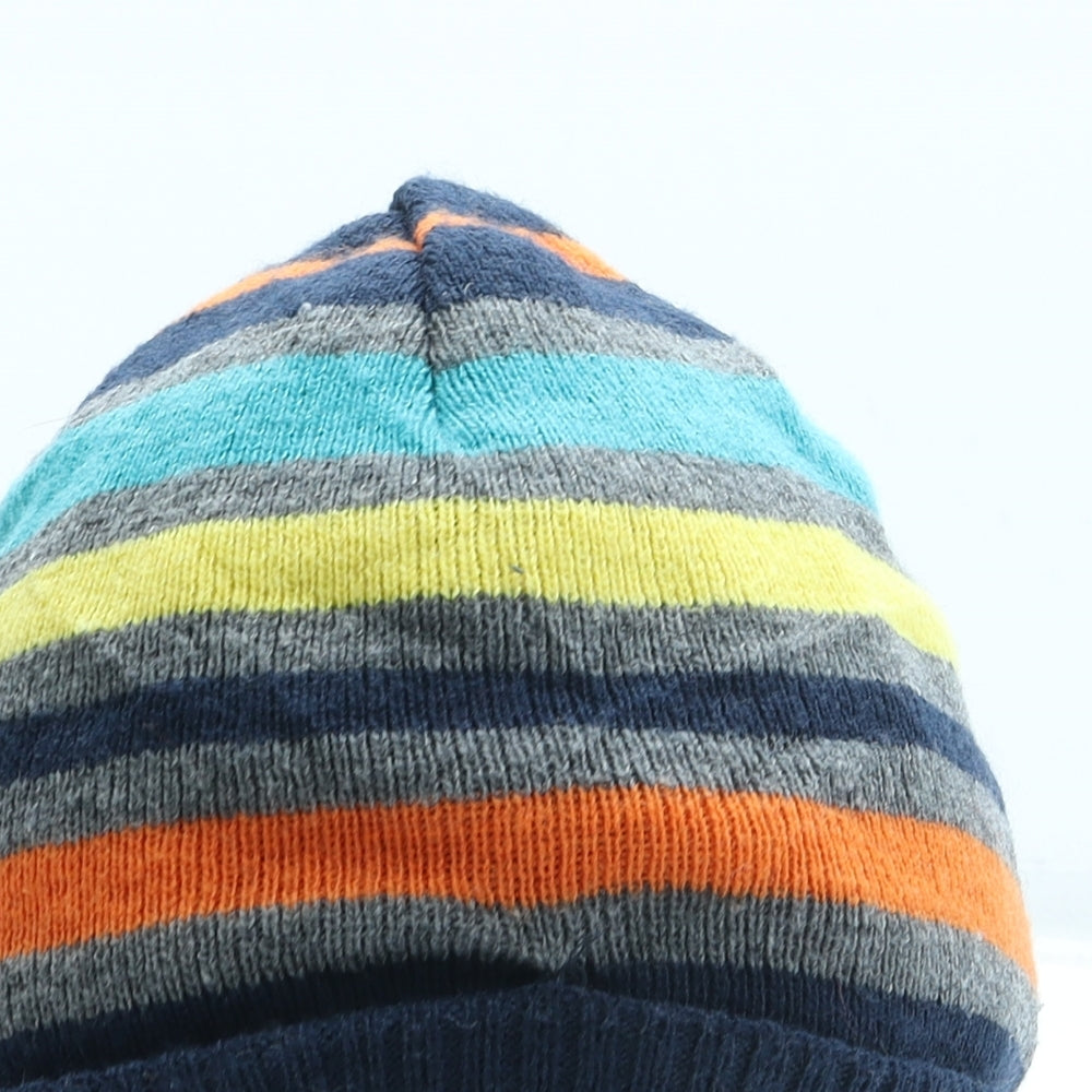 George Boys Multicoloured Striped Acrylic Beanie One Size