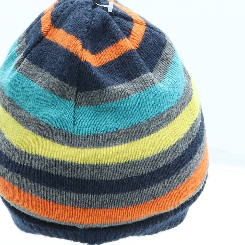 George Boys Multicoloured Striped Acrylic Beanie One Size