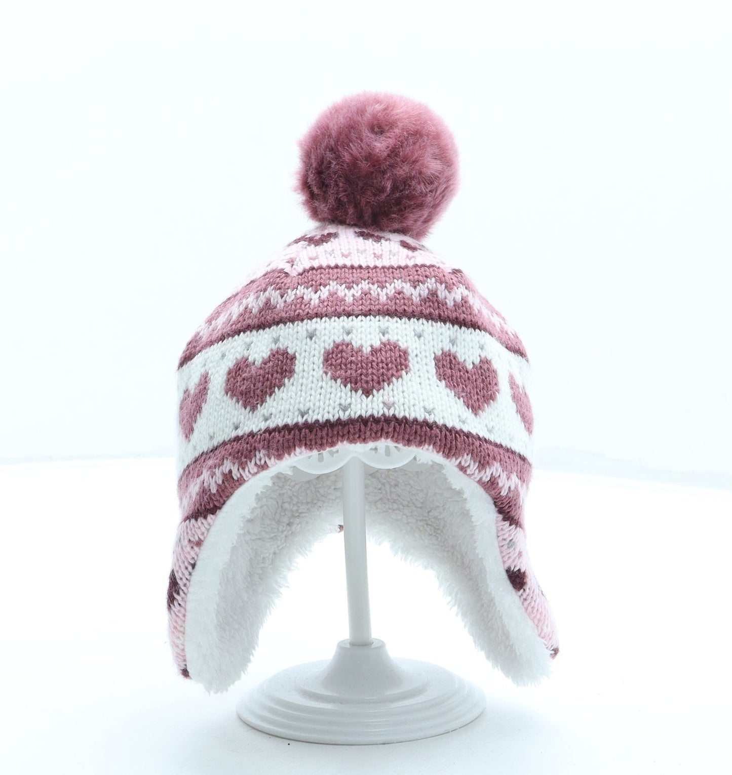 George Girls Pink Geometric Acrylic Bonnet One Size - Pom Pom