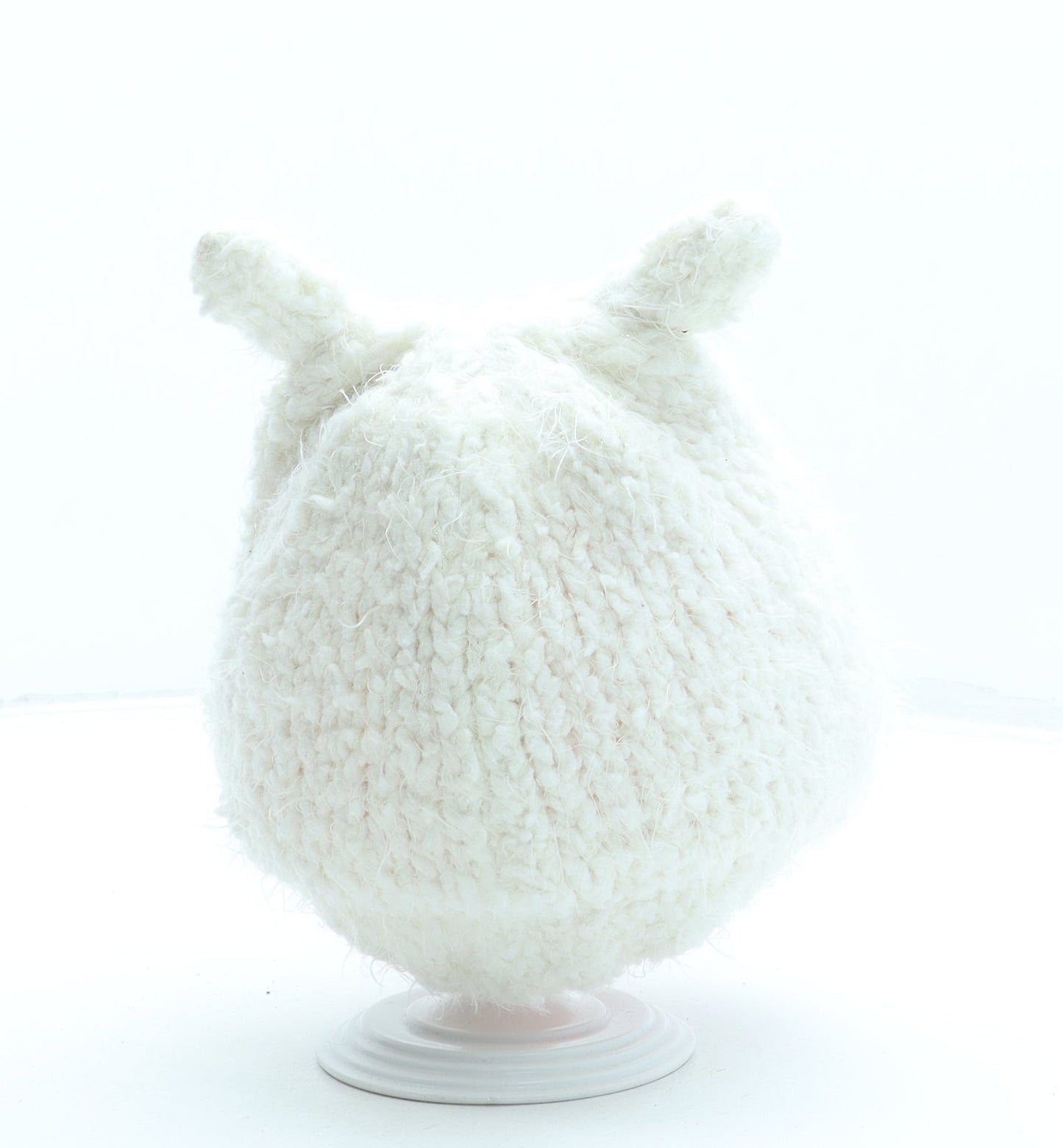 George Girls Ivory Acrylic Beanie One Size - Bunny