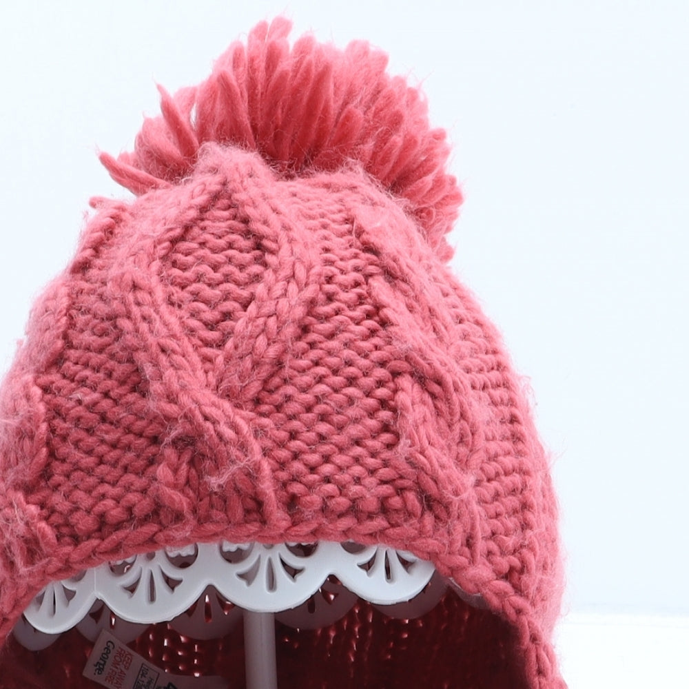 George Girls Pink Acrylic Bonnet One Size