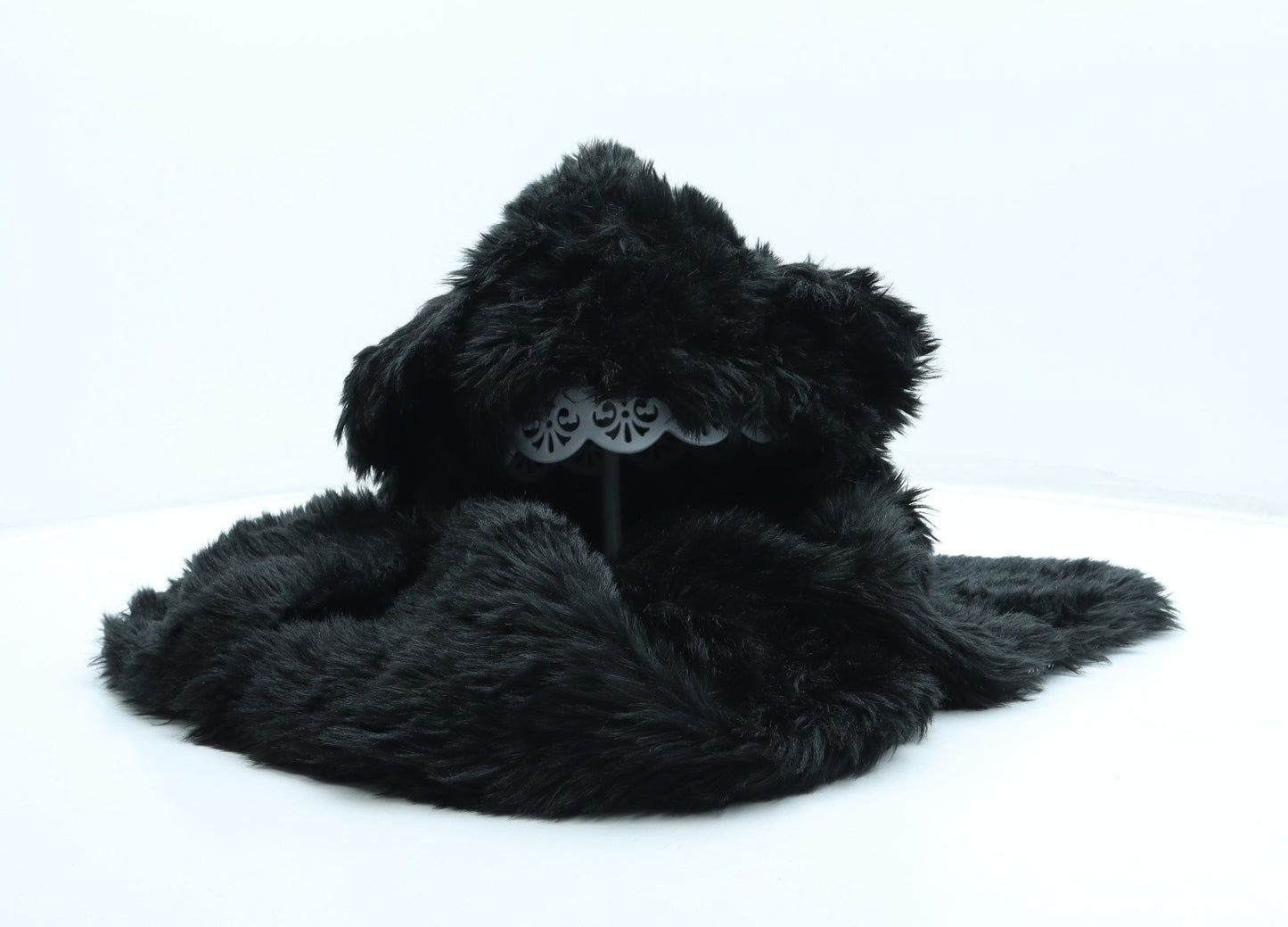 Preworn Girls Black Polyester Bonnet One Size - Ears detail, Scarf and mittens attached
