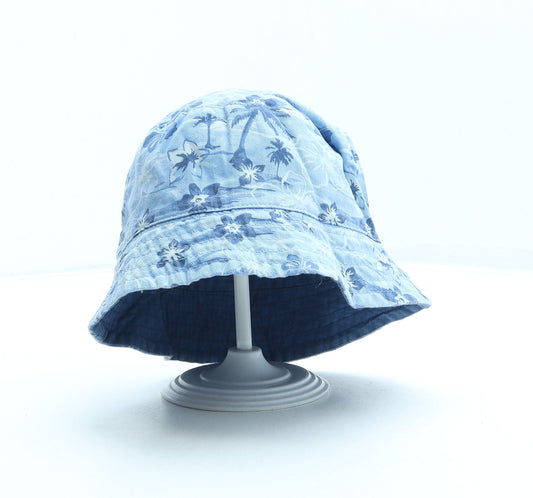 Preworn Boys Blue Floral Cotton Bucket Hat One Size