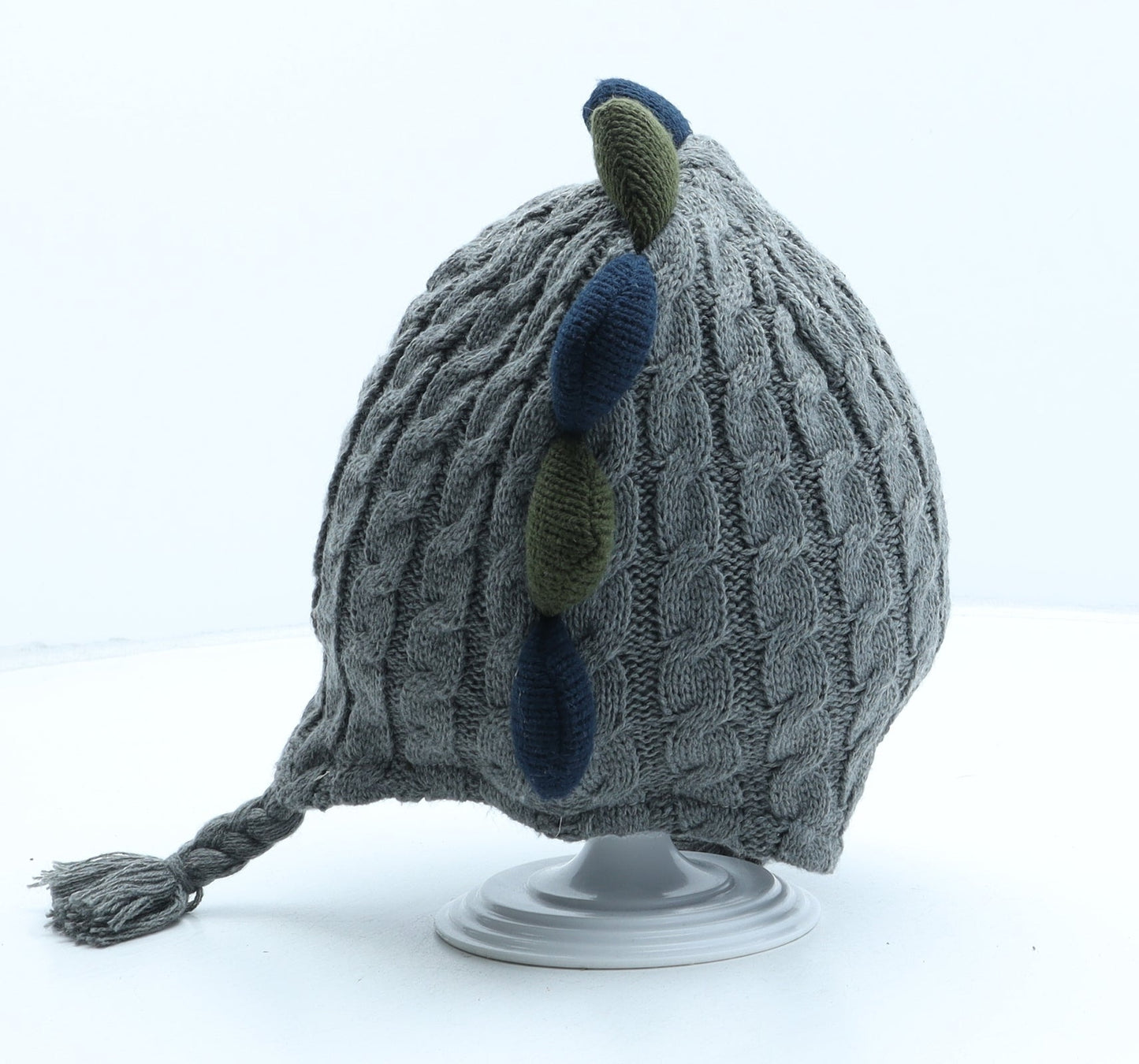 George Boys Grey Acrylic Bonnet One Size - Dinosaur