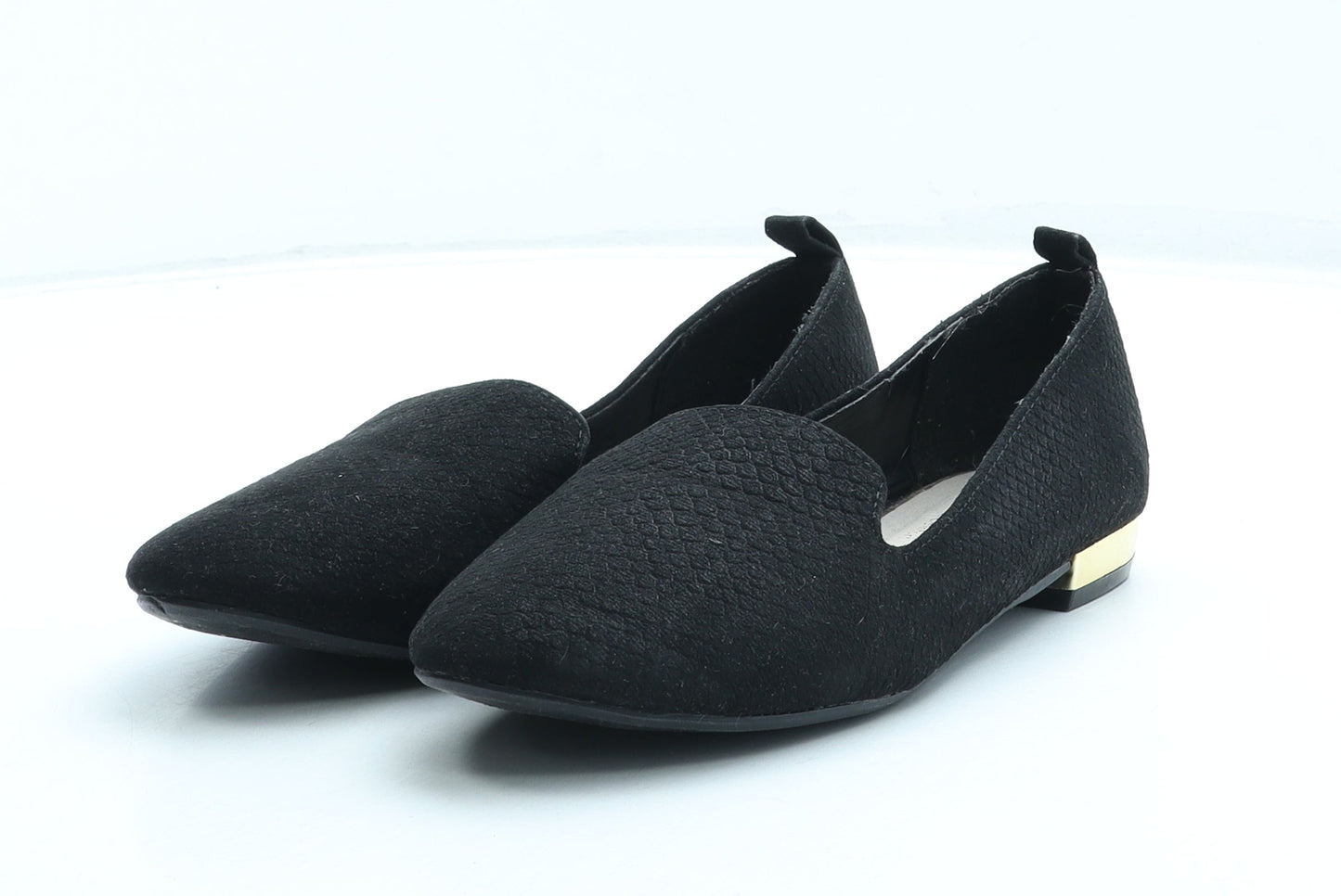 Primark Womens Black Leather Ballet Flat UK 4 37