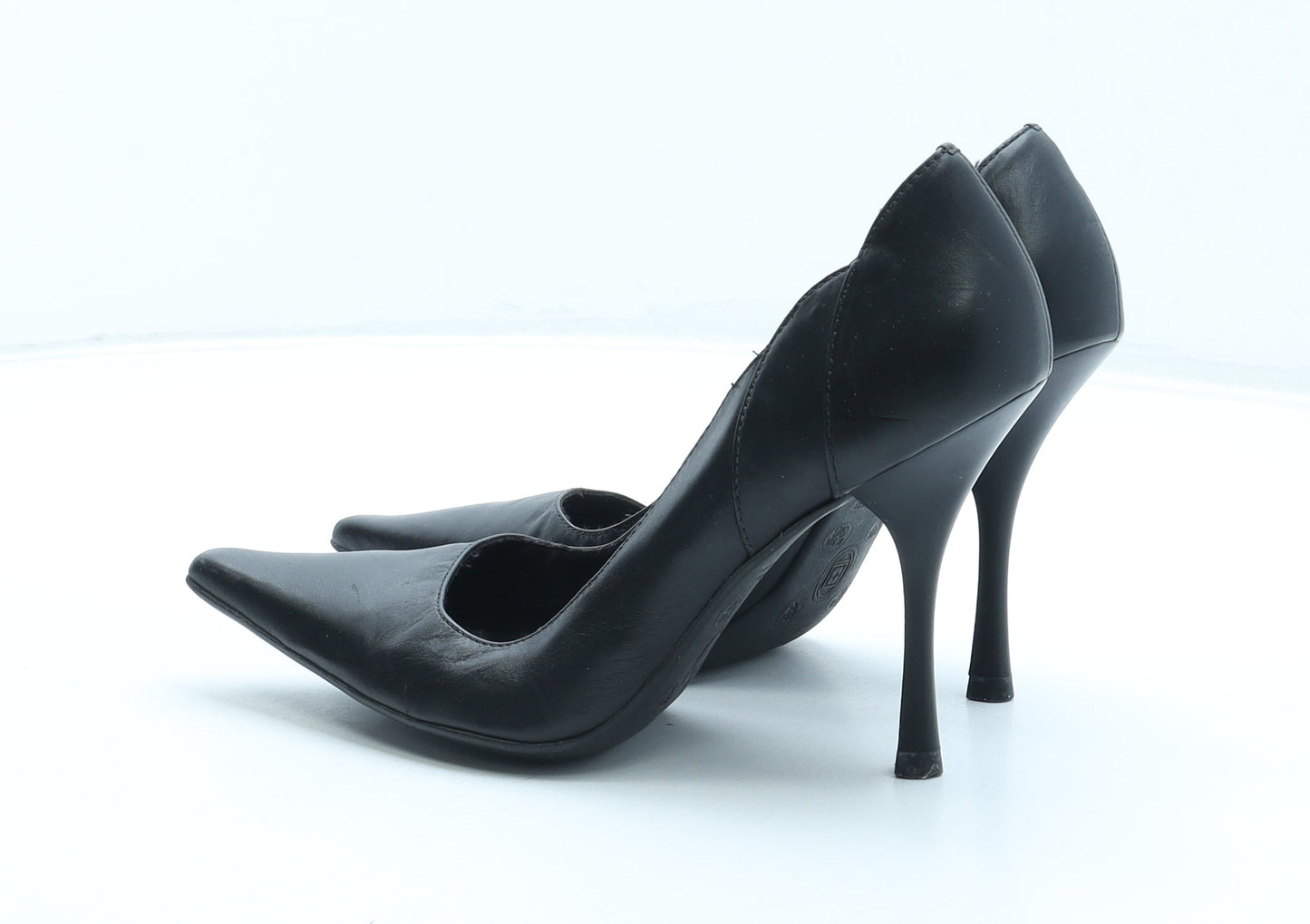 Fiore Womens Black Leather Court Heel UK 4 37