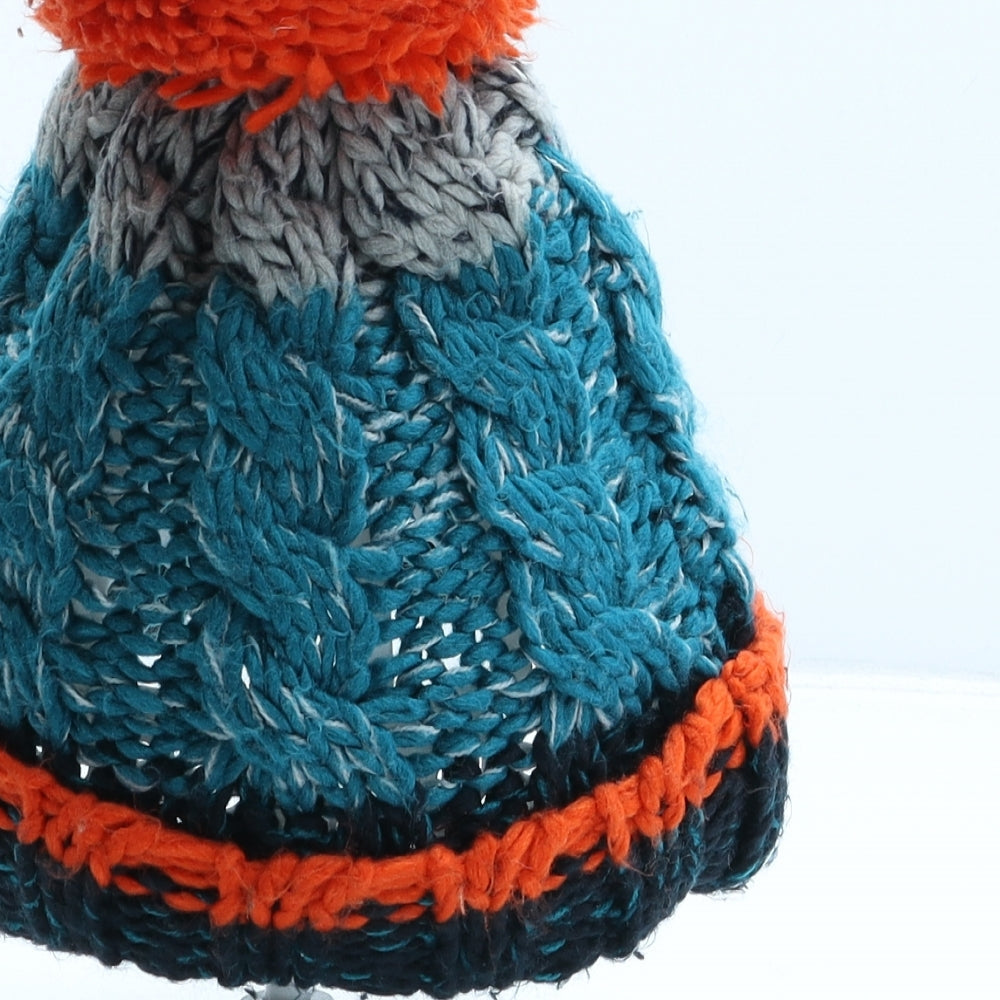 F&F Boys Green Acrylic Bobble Hat One Size