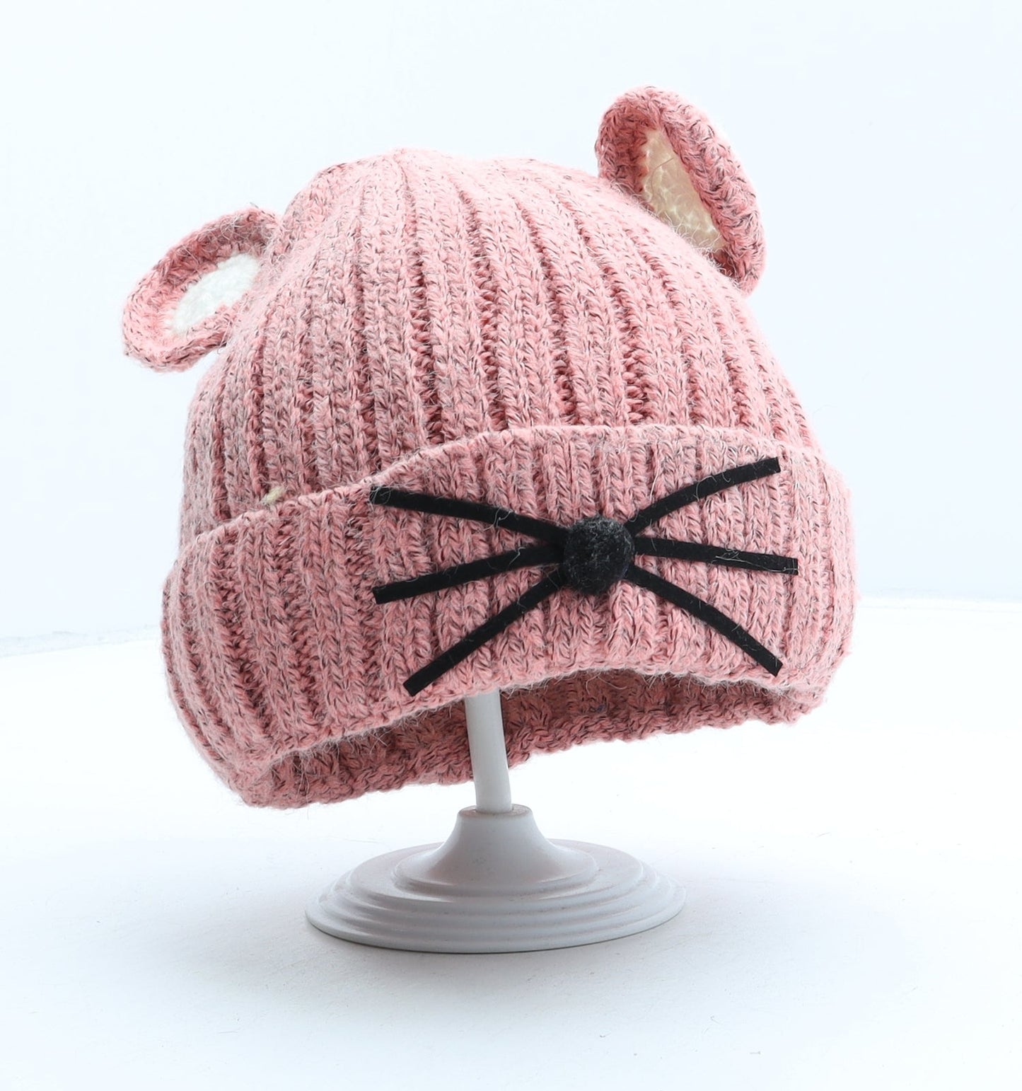 Preworn Girls Pink Acrylic Beanie One Size - Mouse