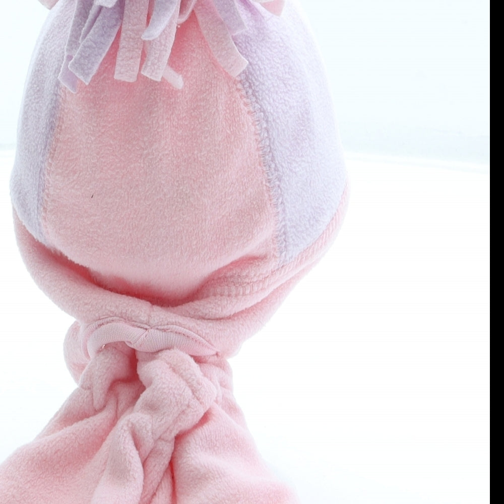 Primark Girls Pink Polyester Bonnet One Size - Baby Pom Pom