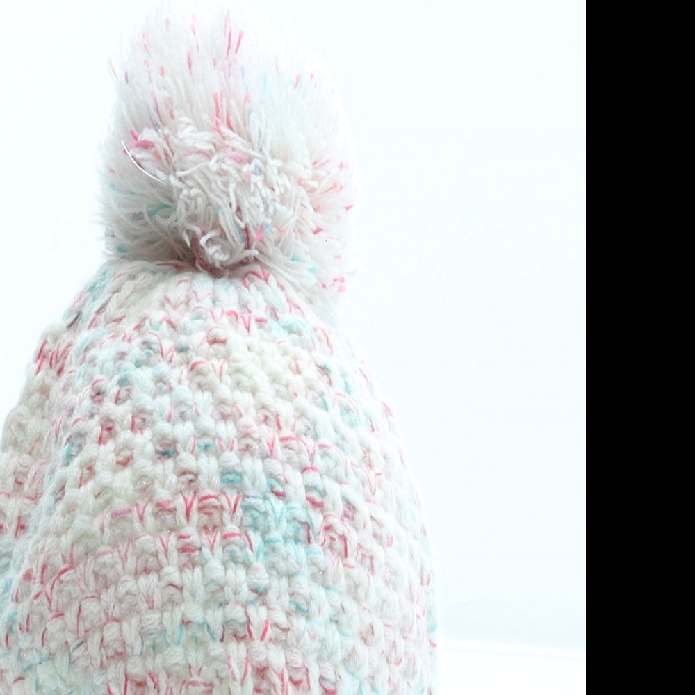 George Girls Multicoloured Acrylic Bobble Hat Size S