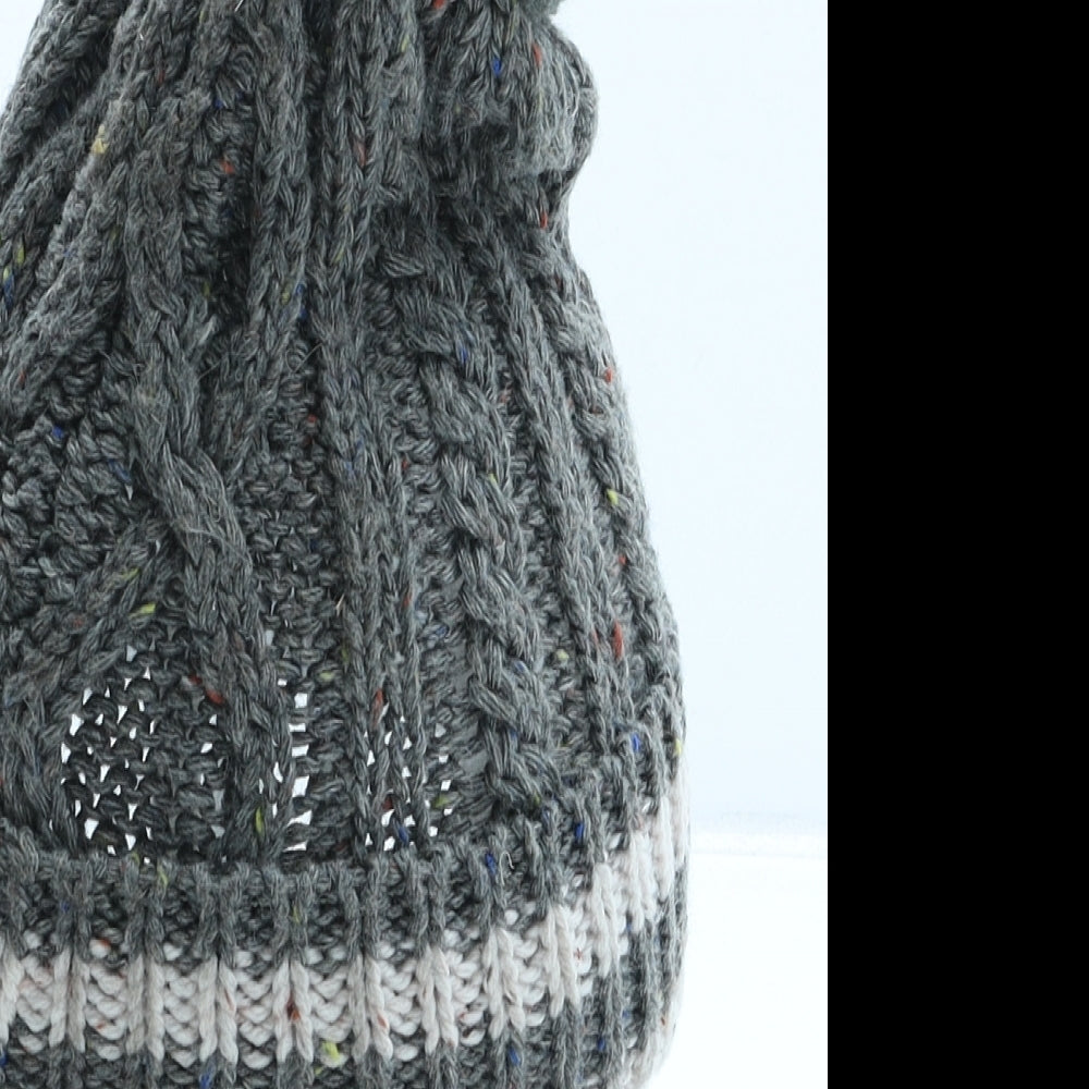 Primark Boys Grey Polyester Bobble Hat Size S