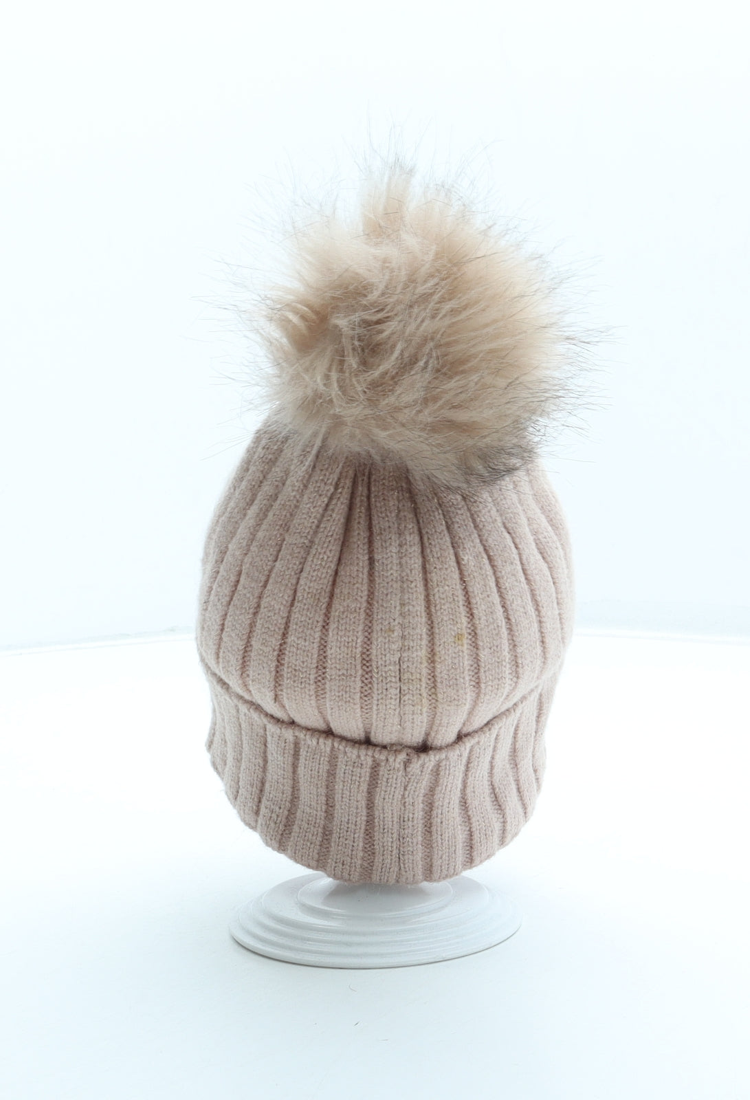 Primark Girls Pink Acrylic Bobble Hat Size M