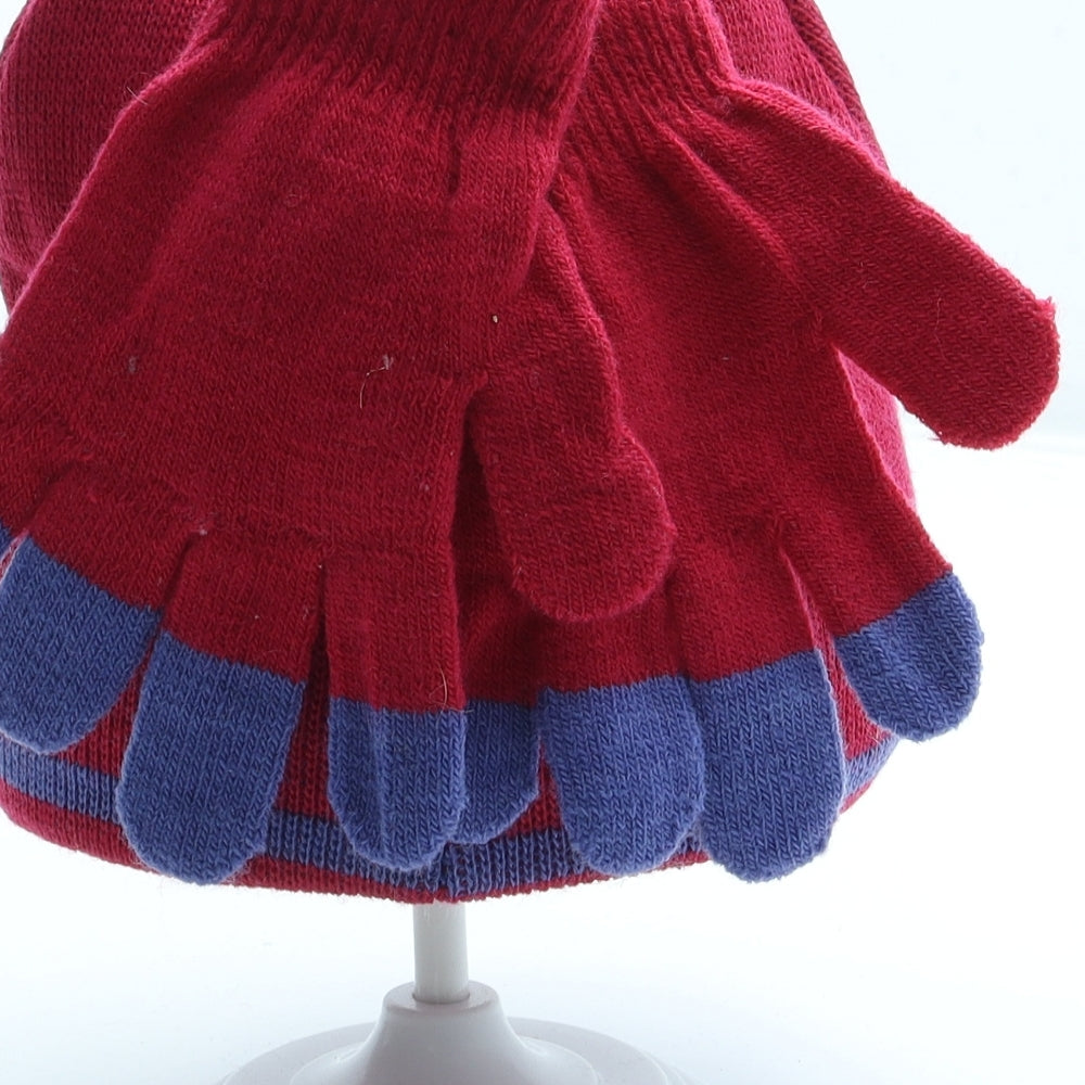 Preworn Girls Pink Acrylic Beanie One Size - Heart
