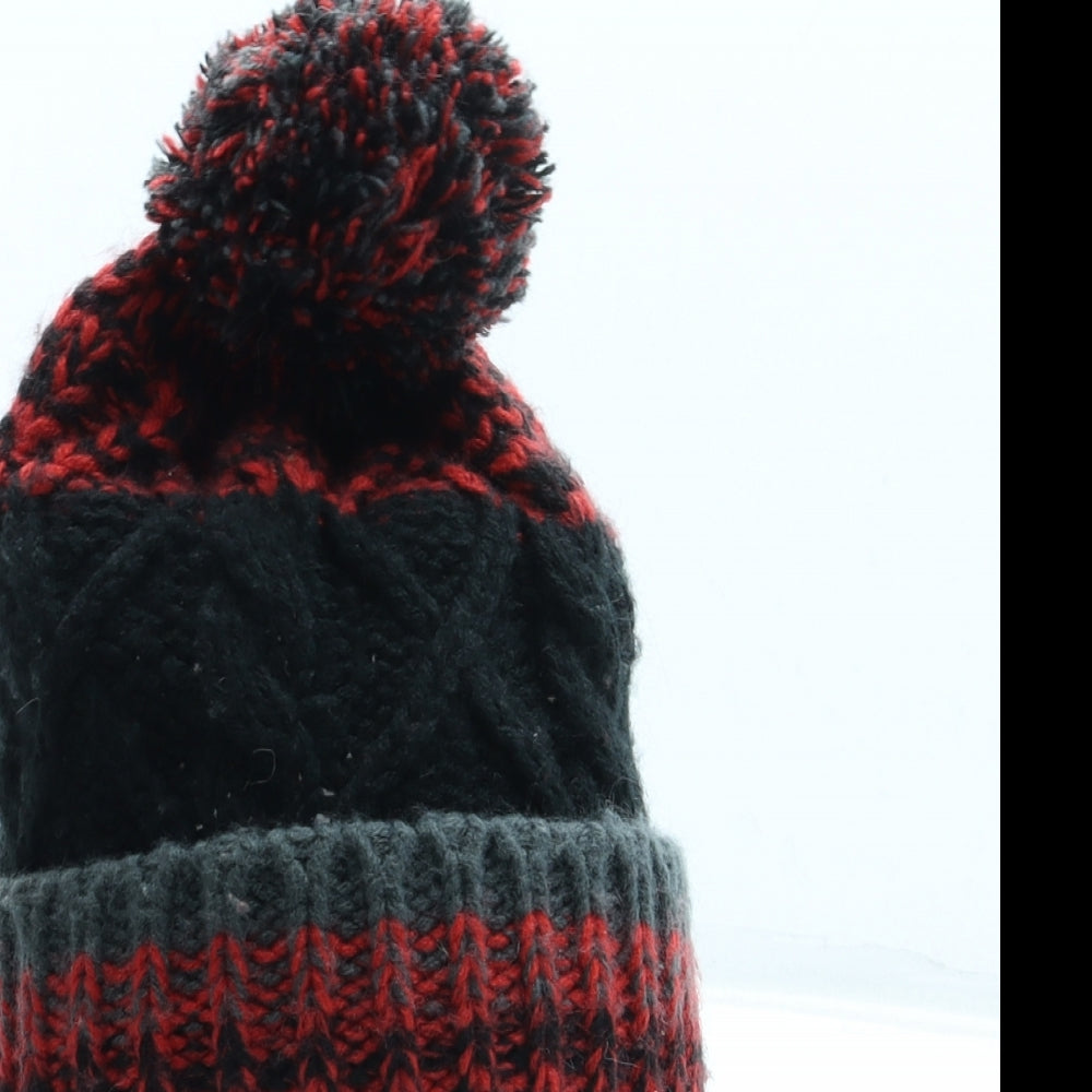 F&F Boys Red Acrylic Bobble Hat Size S