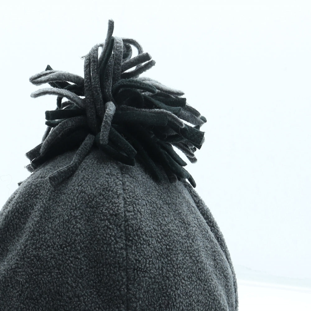 Preworn Mens Grey Polyester Beanie One Size - Pom Pom