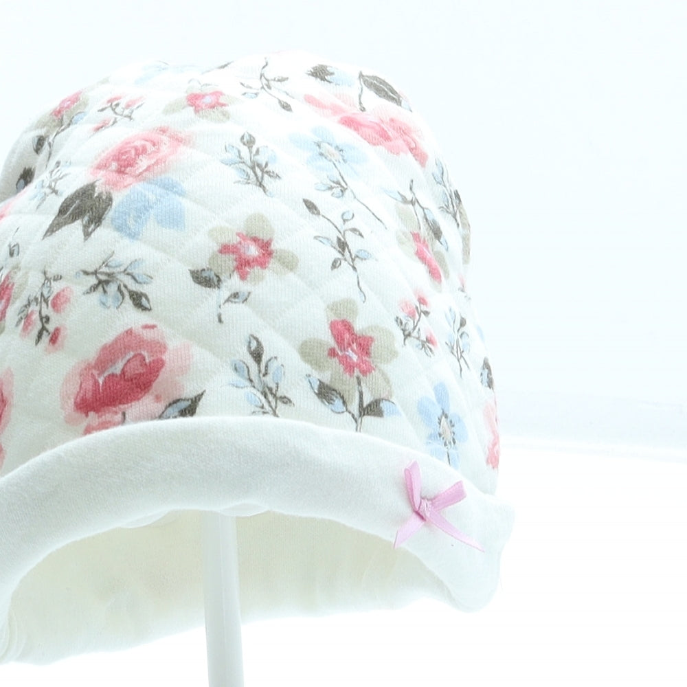 Preworn Girls Multicoloured Floral 100% Cotton Beanie Size S