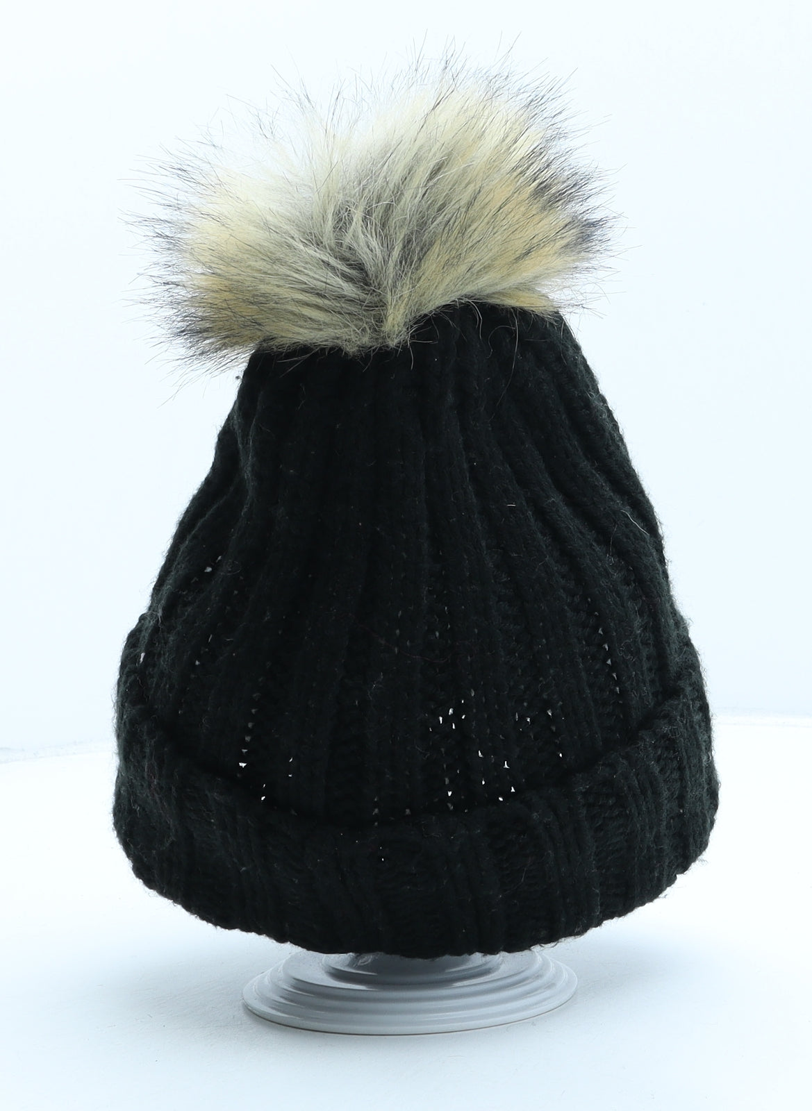 Atmosphere Womens Black Acrylic Bobble Hat One Size