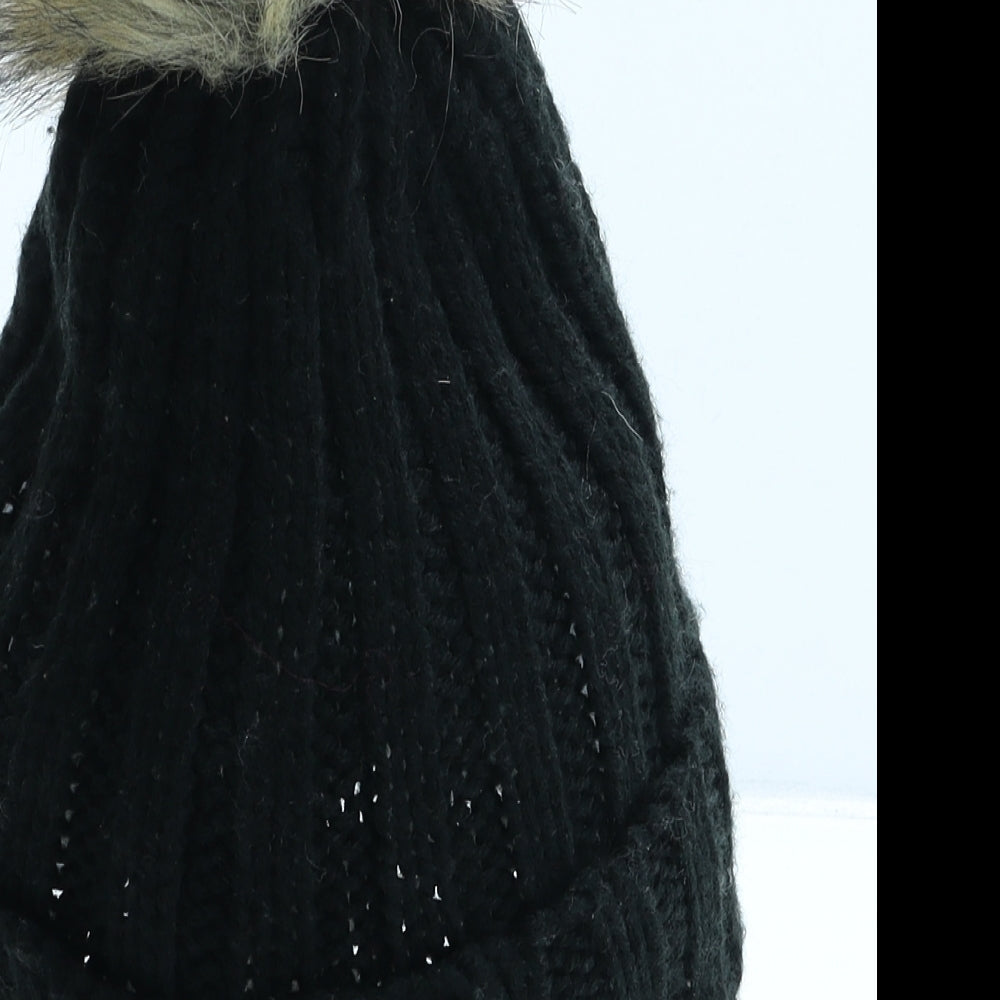 Atmosphere Womens Black Acrylic Bobble Hat One Size